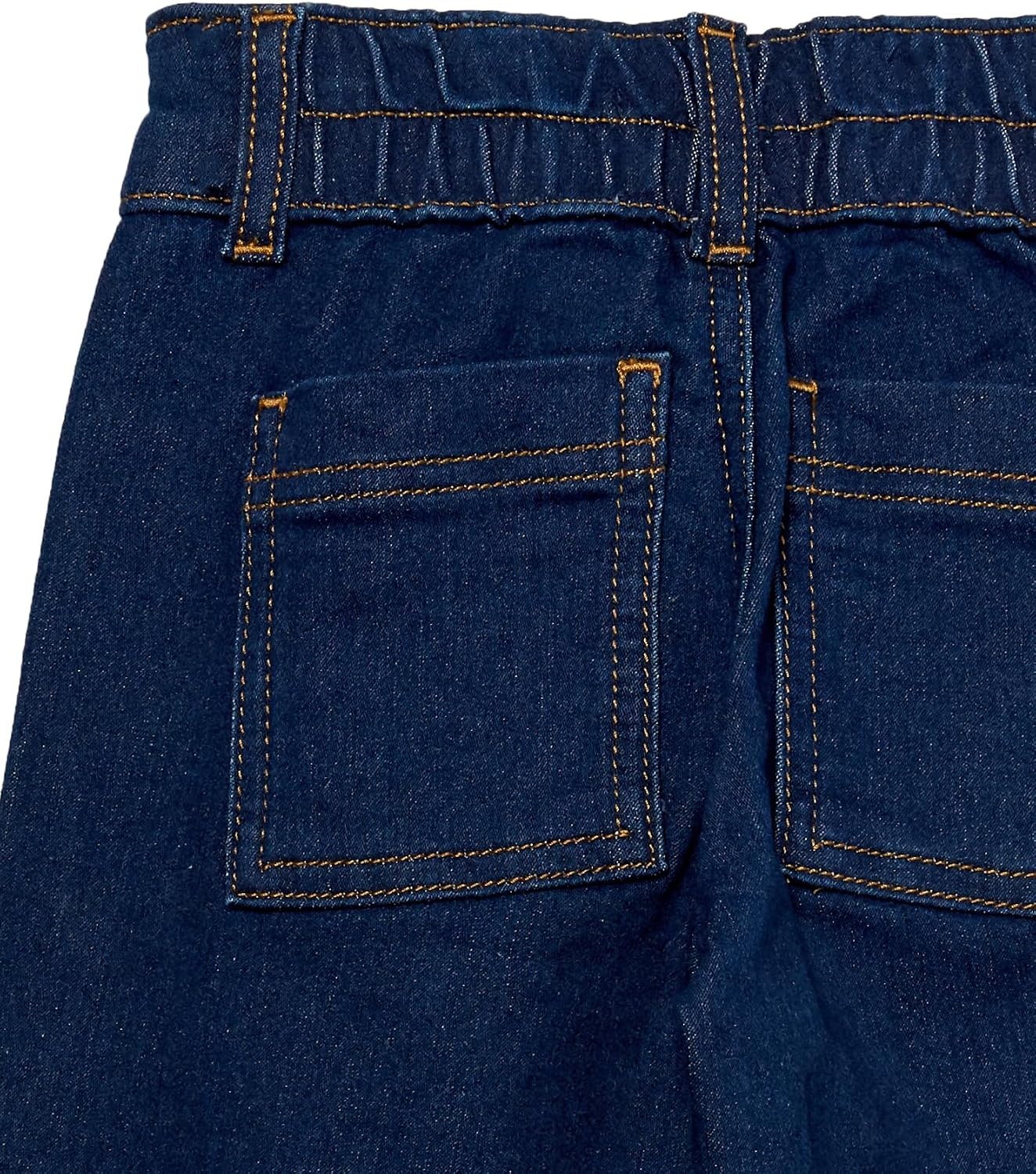 image:imageAmazon Essentials Girls and Toddlers Wide Leg Jeans with Elastic WaistDark Indigo