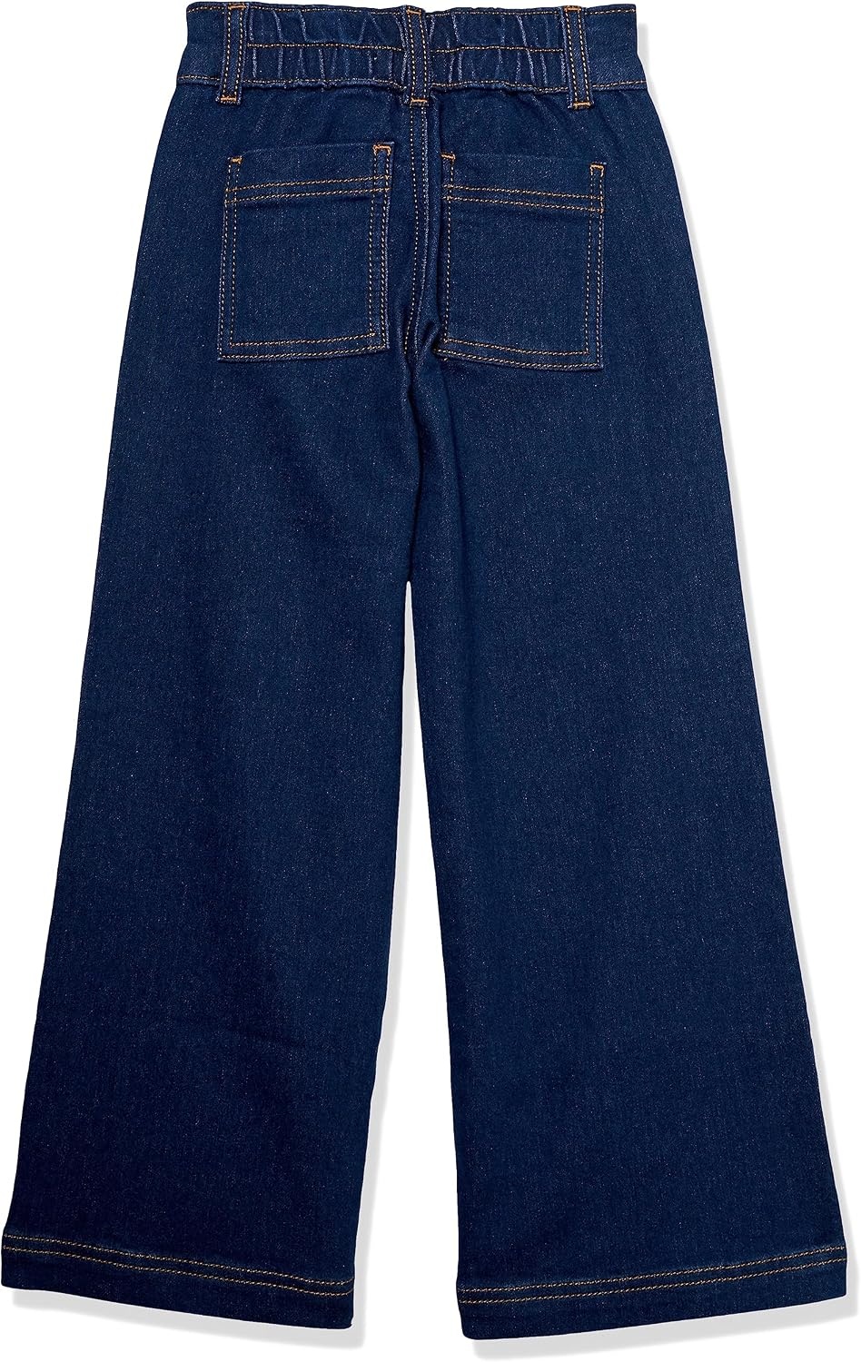 image:imageAmazon Essentials Girls and Toddlers Wide Leg Jeans with Elastic WaistDark Indigo
