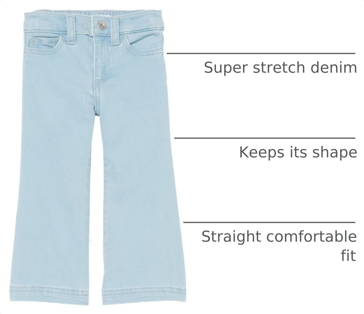 image:imageAmazon Essentials Girls and Toddlers Wide Leg Jeans with Elastic WaistLight Blue
