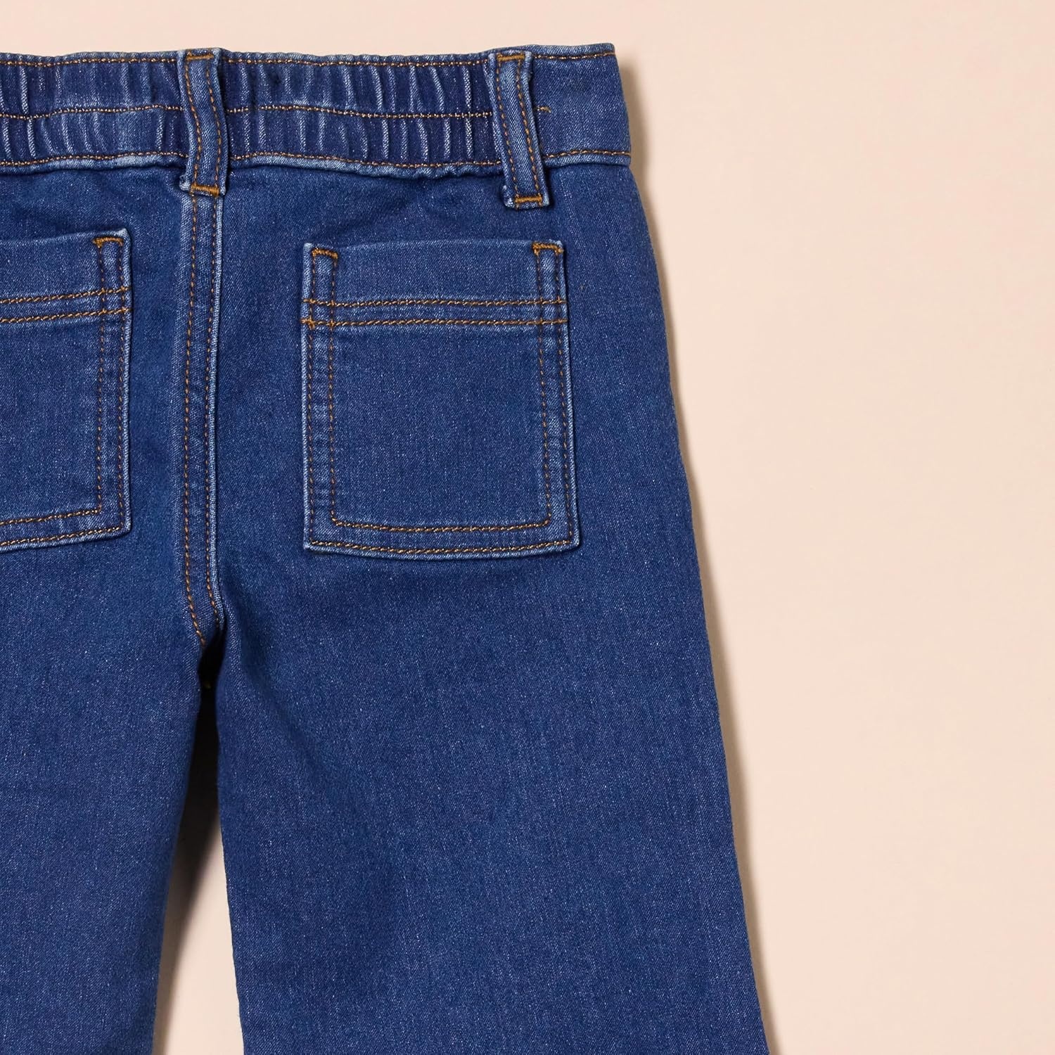 image:imageAmazon Essentials Girls and Toddlers Wide Leg Jeans with Elastic WaistMedium Indigo