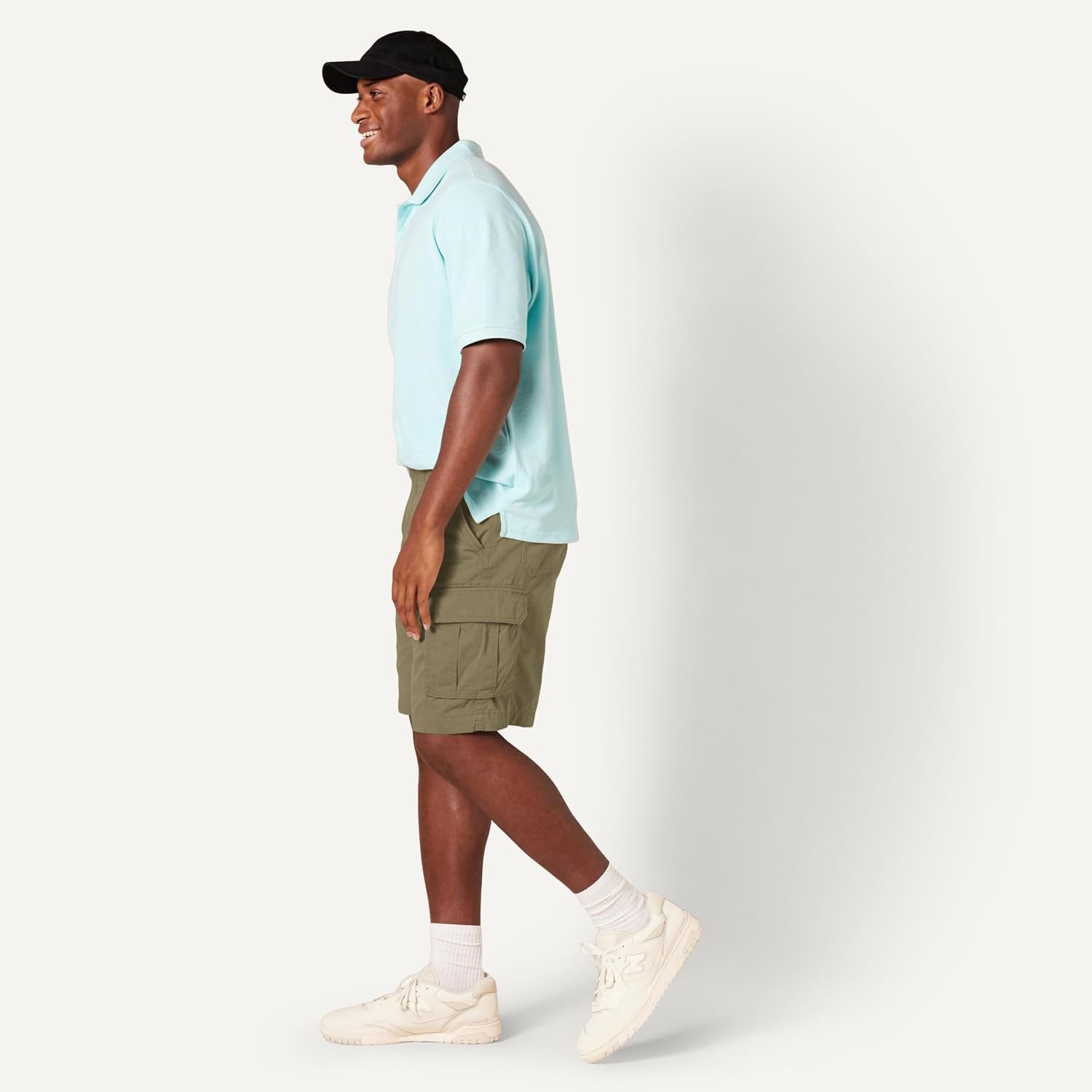 image:imageAmazon Essentials Mens 10 ClassicFit Cotton Twill Cargo Shorts Multiple Pockets Available in Big amp TallKhaki