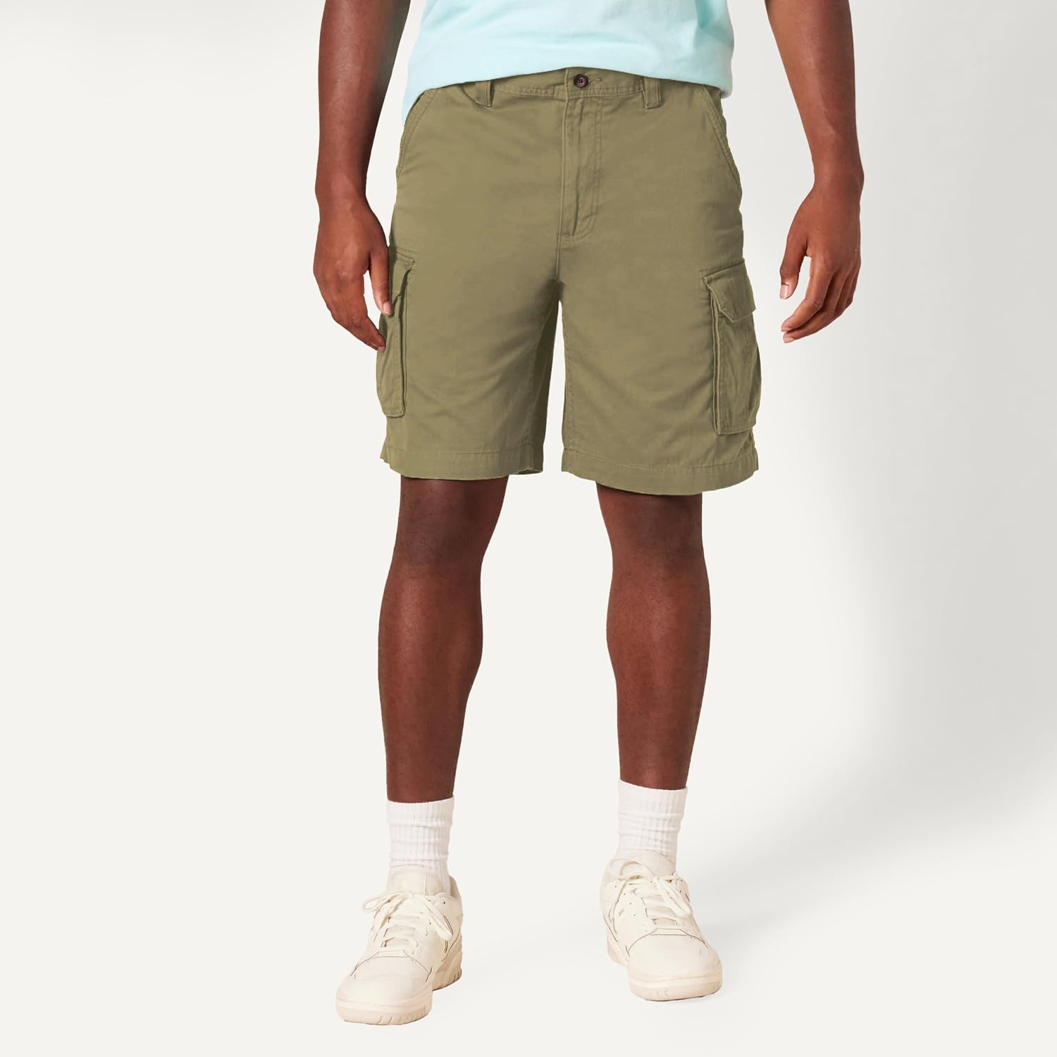 image:imageAmazon Essentials Mens 10 ClassicFit Cotton Twill Cargo Shorts Multiple Pockets Available in Big amp TallKhaki Brown