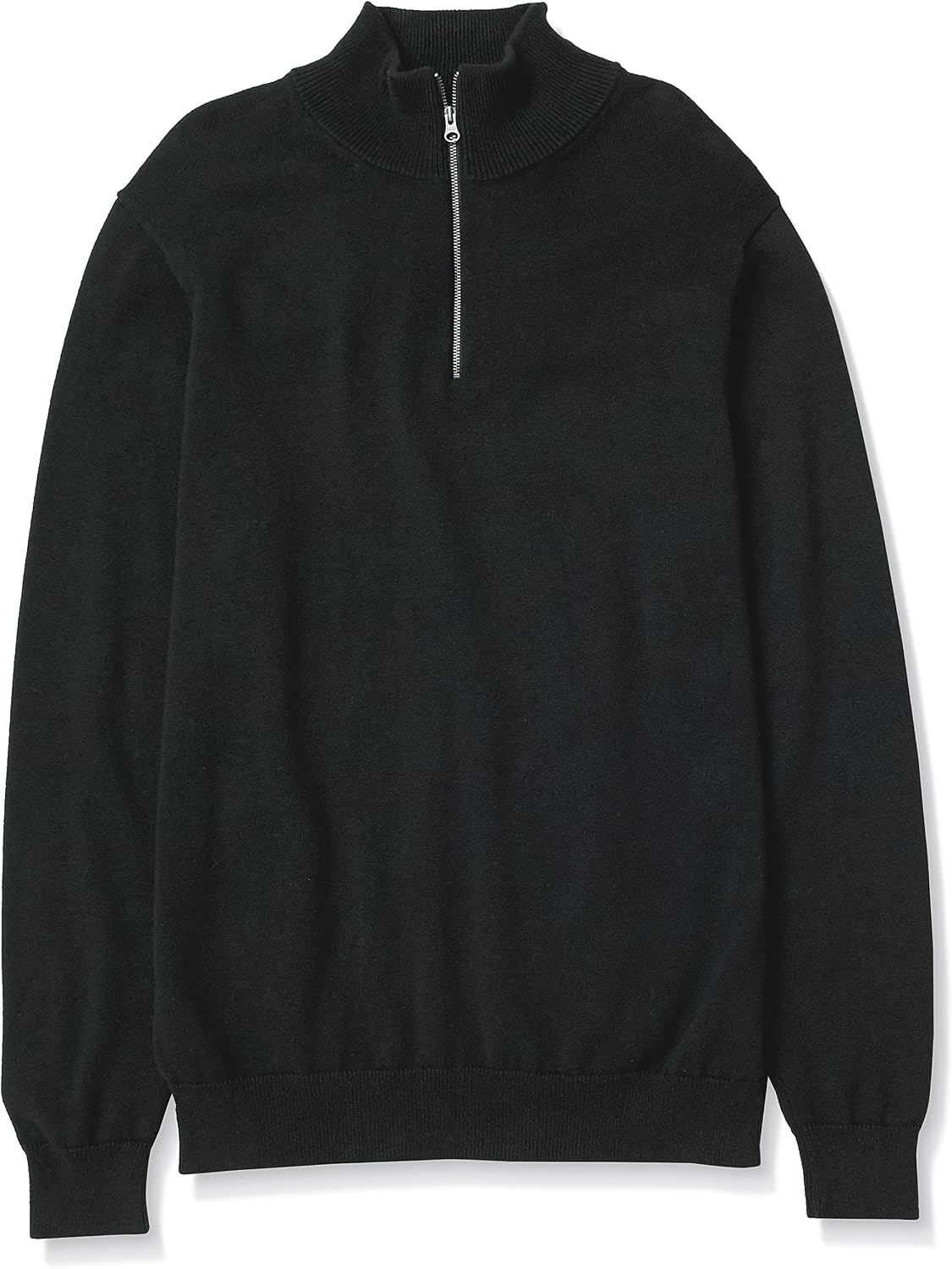 image:imageAmazon Essentials Mens 100 Cotton QuarterZip Mock Neck SweaterBlack