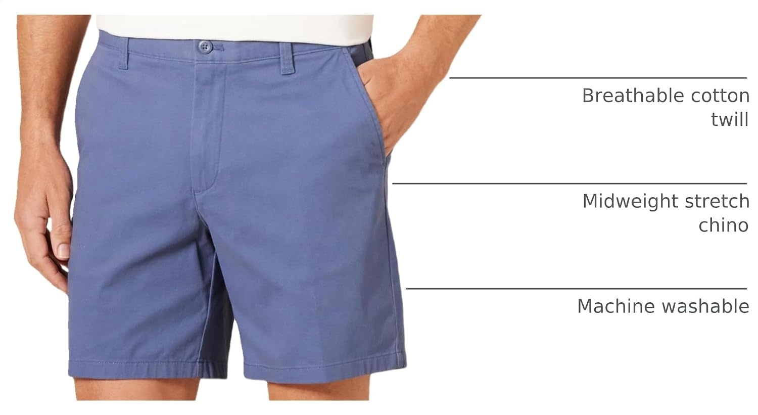 image:imageAmazon Essentials Mens 7 Stretch Chino ShortsDark Blue