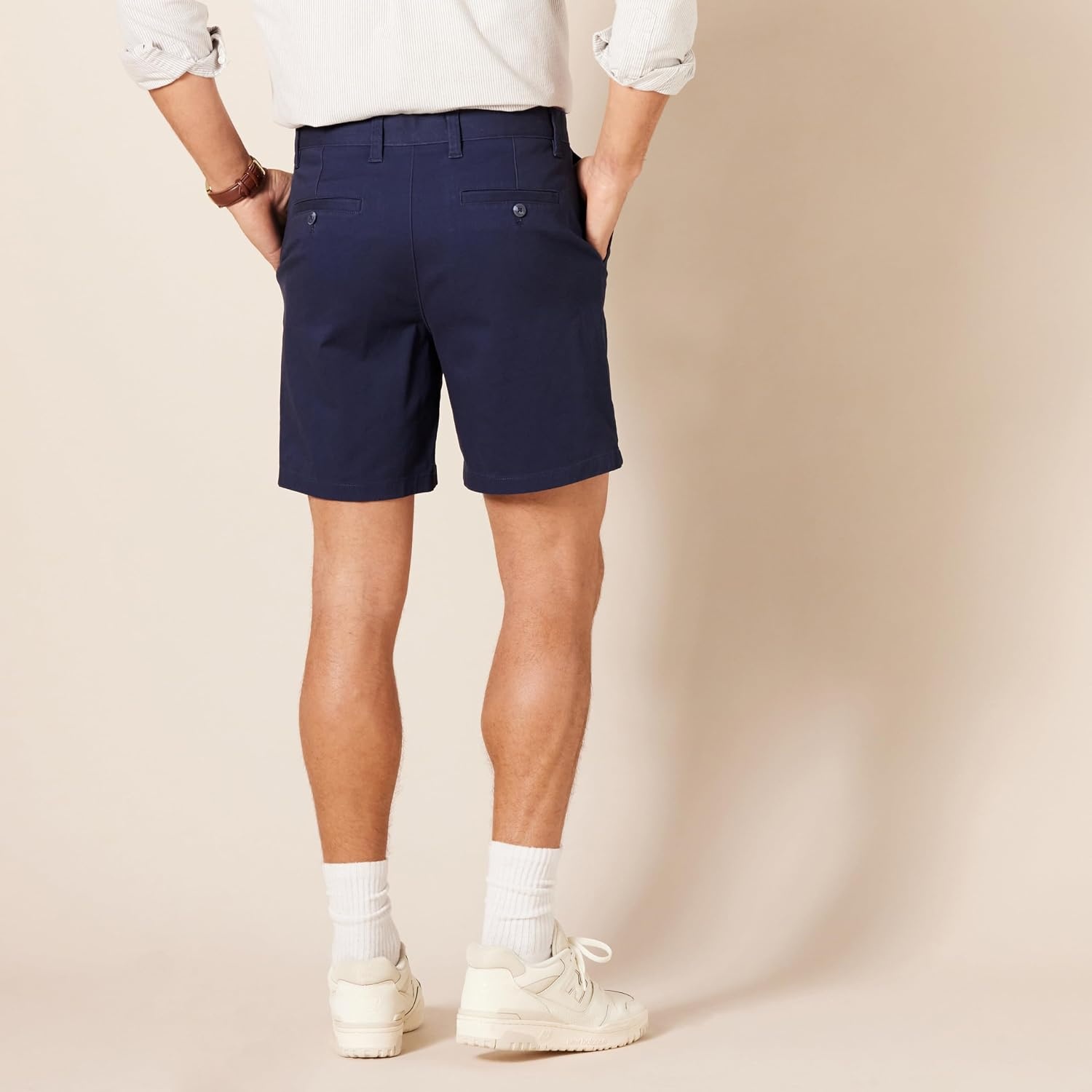 image:imageAmazon Essentials Mens 7 Stretch Chino ShortsNavy