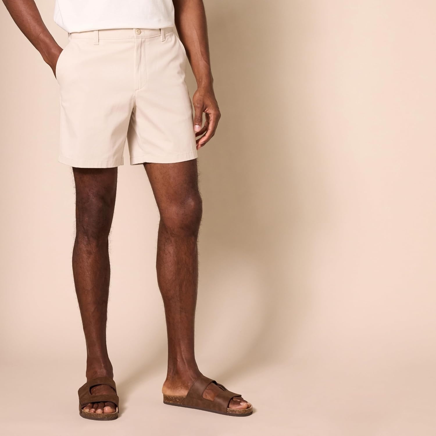 image:imageAmazon Essentials Mens 7 Stretch Chino ShortsStone