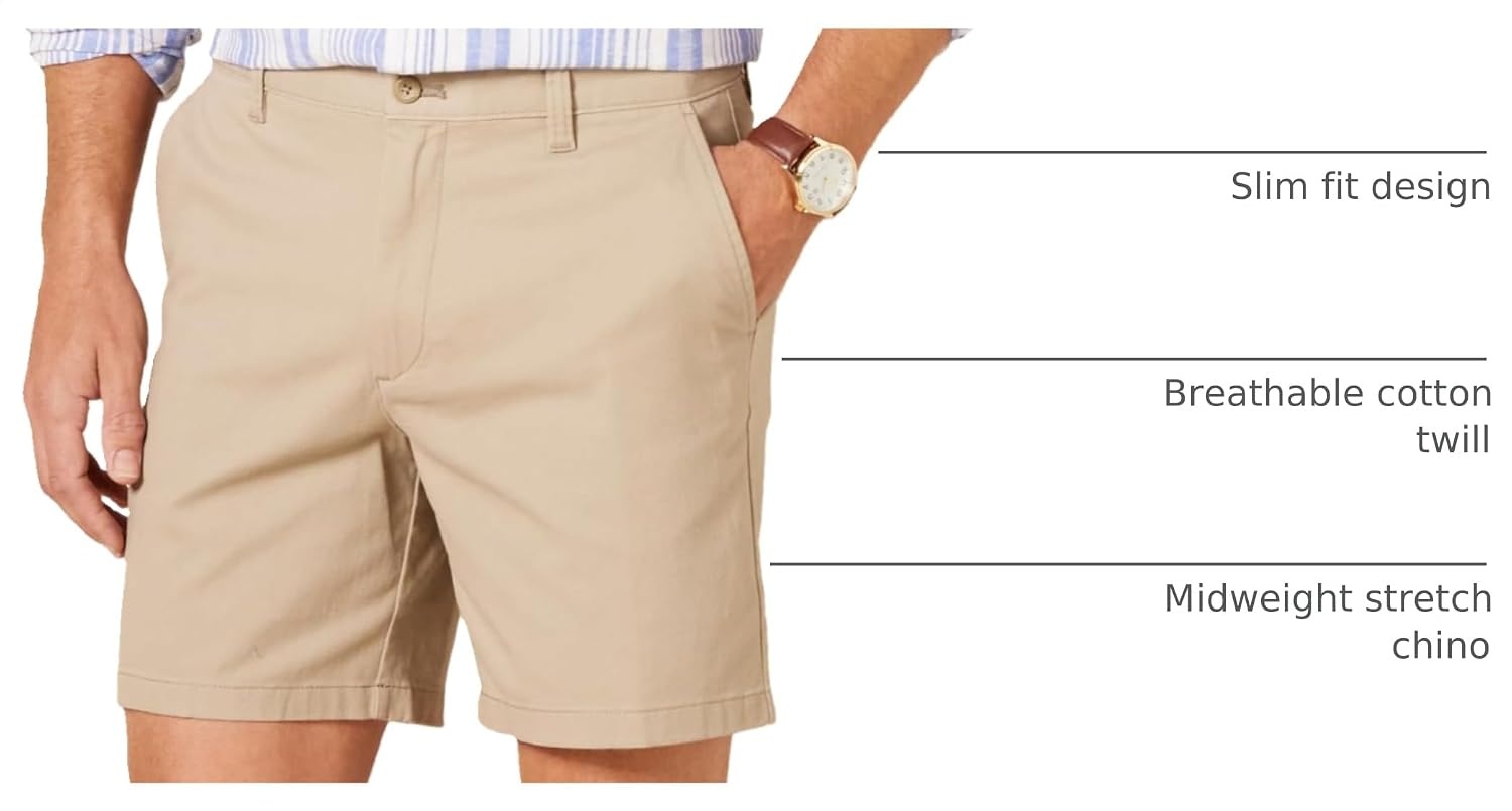 image:imageAmazon Essentials Mens 7 Stretch Chino ShortsTan