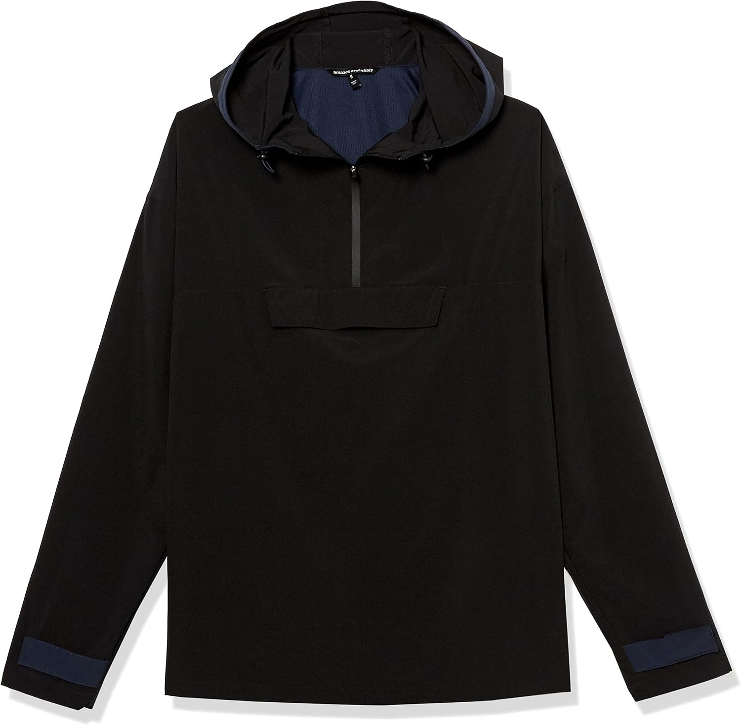 image:imageAmazon Essentials Mens Athletic Lightweight Stretch Woven Colorblock Anorak JacketBlack Original