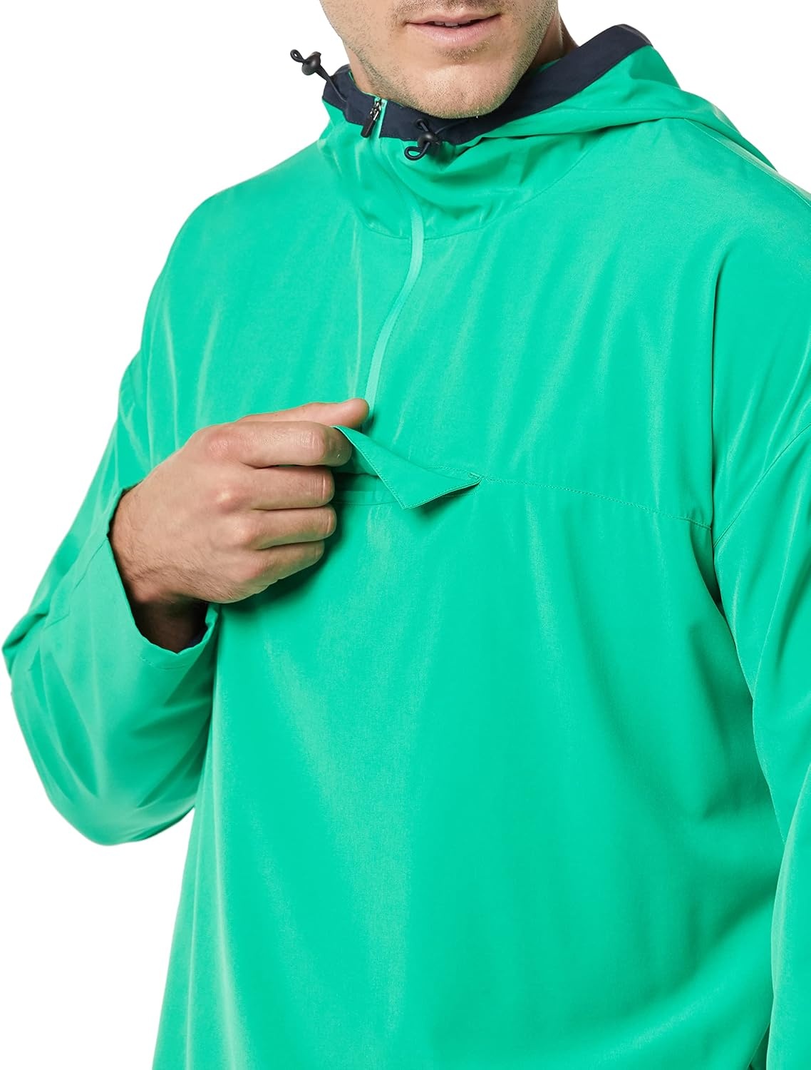 image:imageAmazon Essentials Mens Athletic Lightweight Stretch Woven Colorblock Anorak JacketGreen