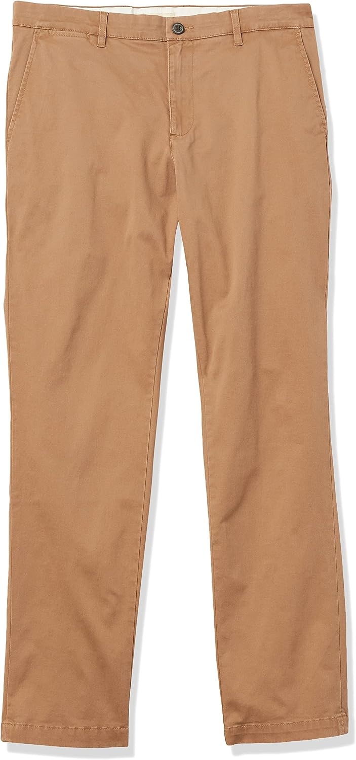 image:imageAmazon Essentials Mens AthleticFit Chino PantsBritish Khaki