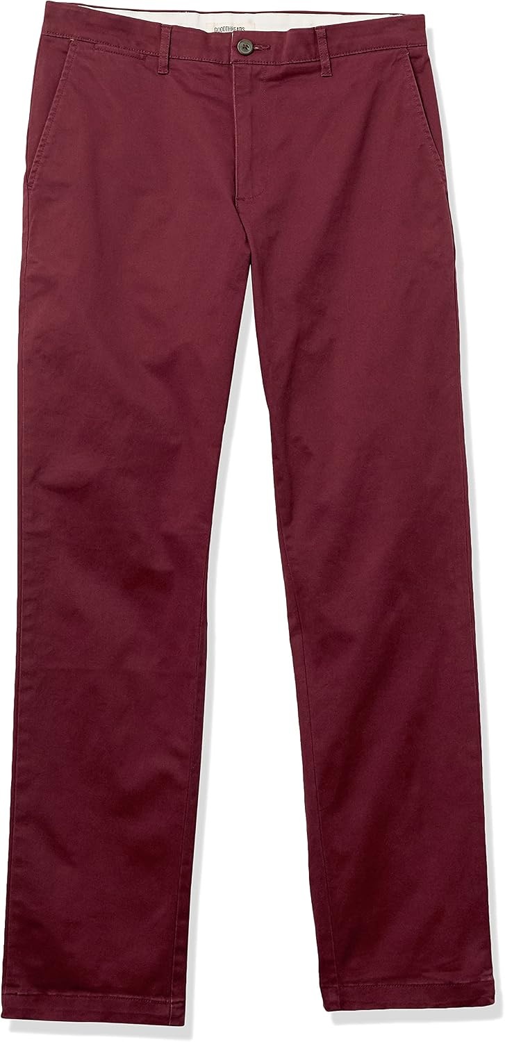 image:imageAmazon Essentials Mens AthleticFit Chino PantsBurgundy