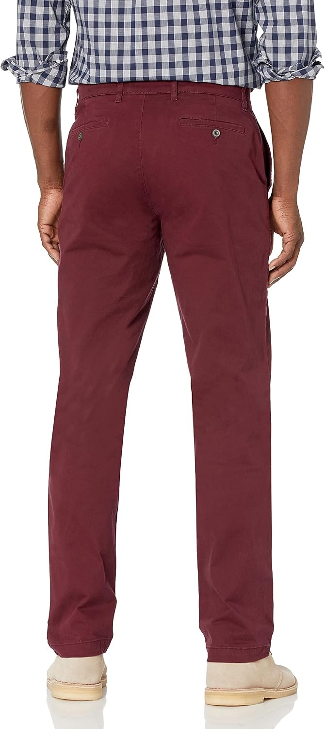 image:imageAmazon Essentials Mens AthleticFit Chino PantsBurgundy