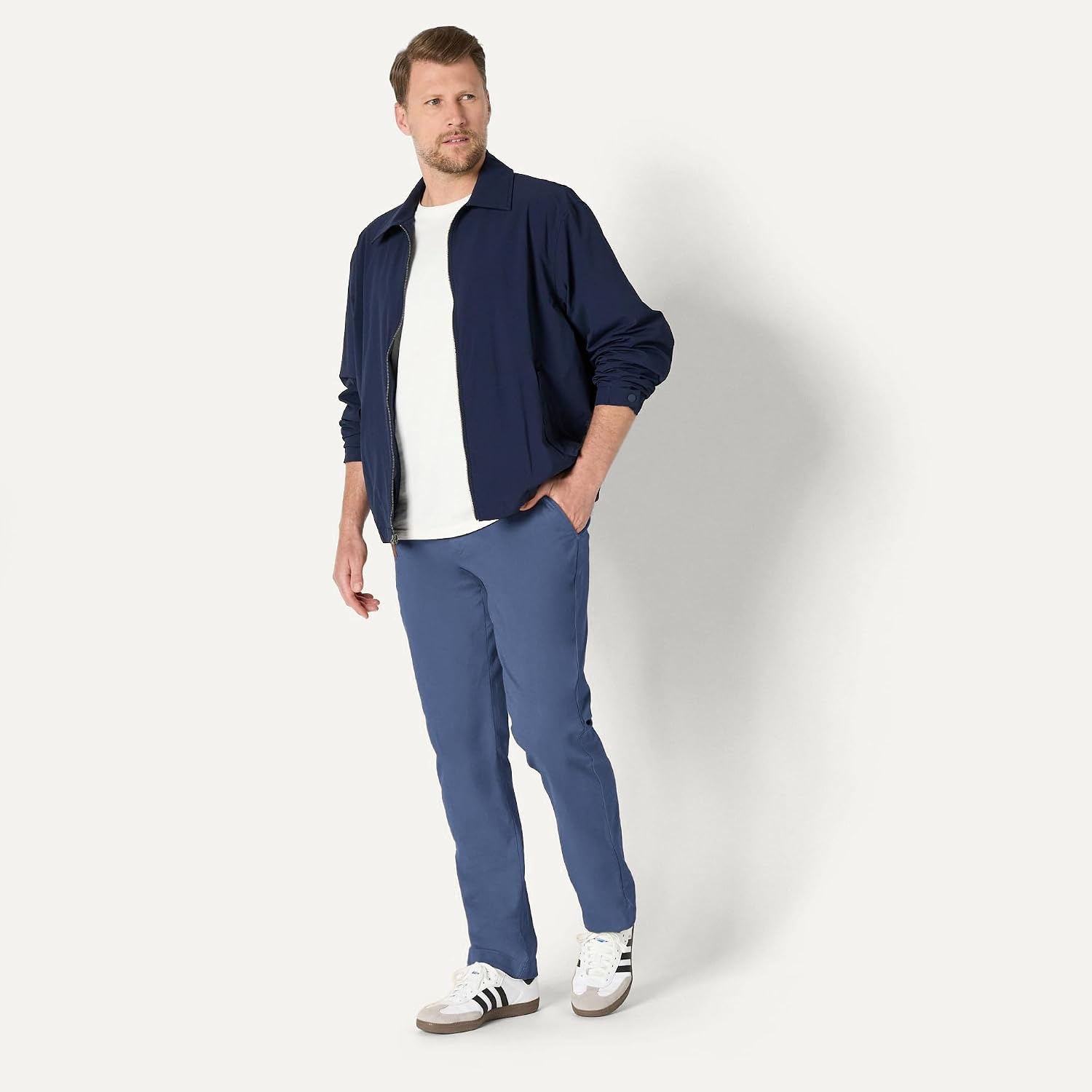 image:imageAmazon Essentials Mens AthleticFit Chino PantsDark Blue