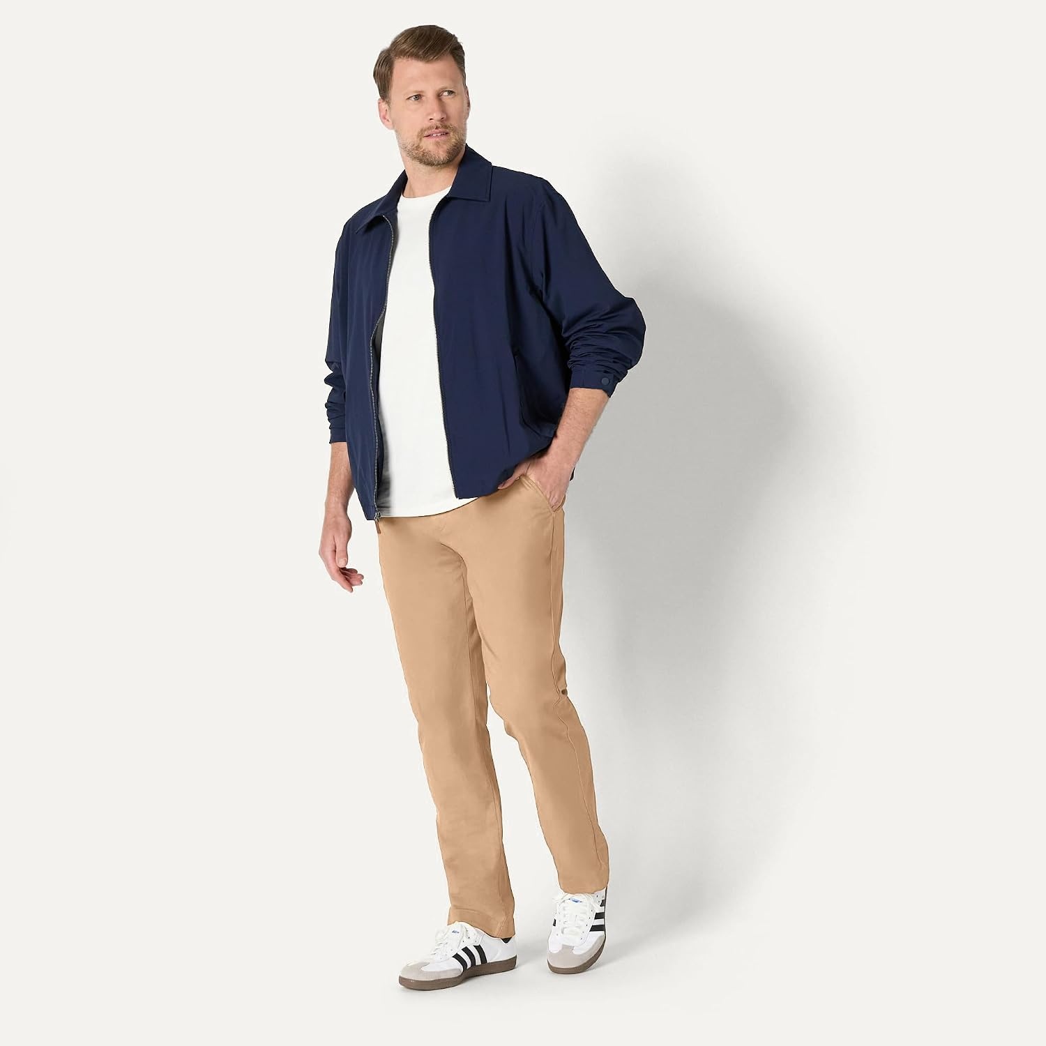 image:imageAmazon Essentials Mens AthleticFit Chino PantsDark Khaki