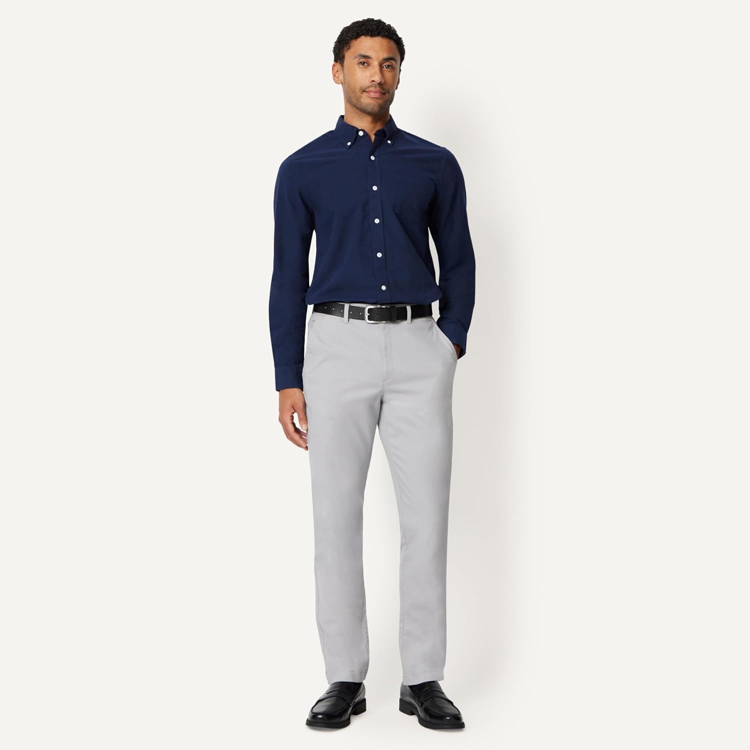 image:imageAmazon Essentials Mens AthleticFit Chino PantsLight Grey