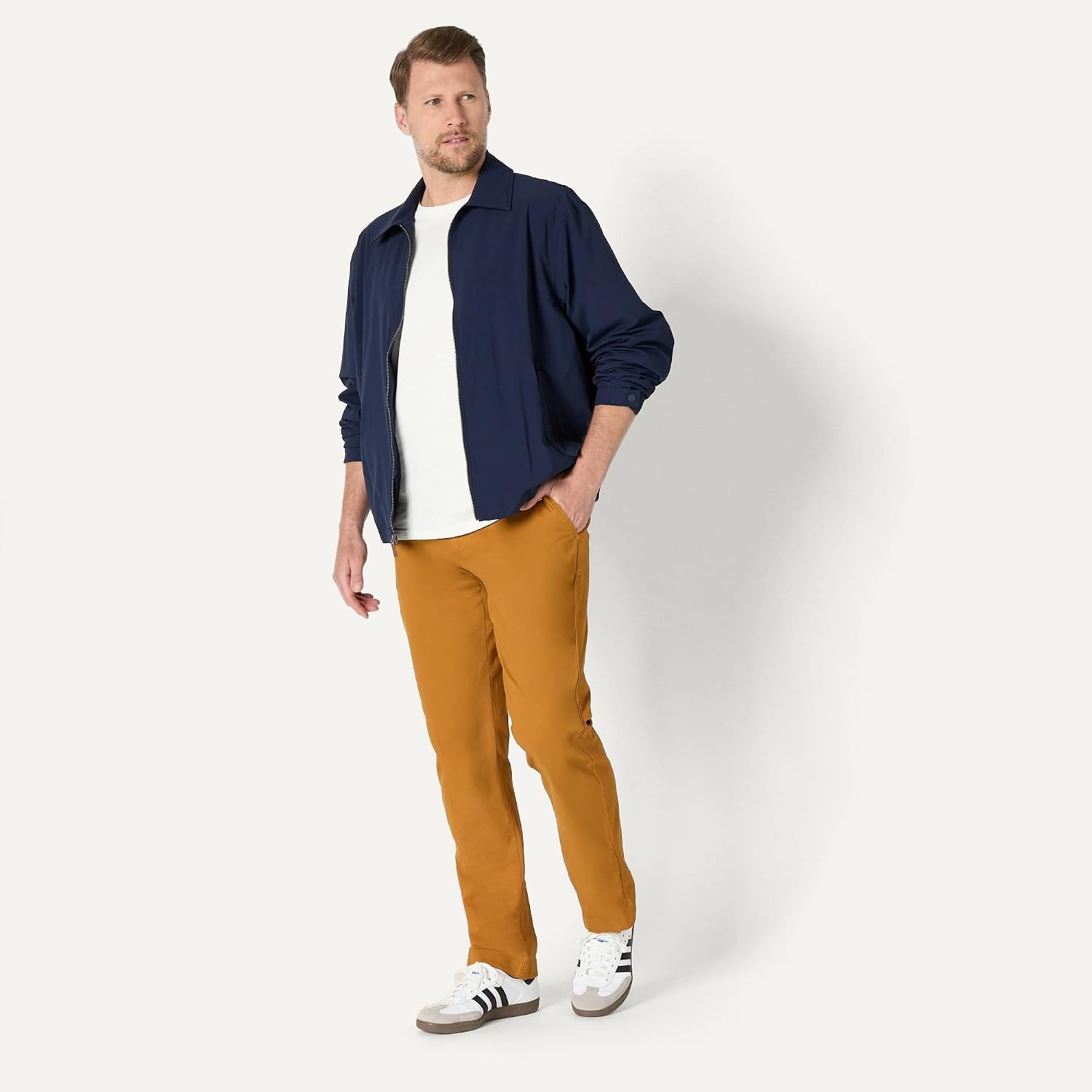 image:imageAmazon Essentials Mens AthleticFit Chino PantsNutmeg