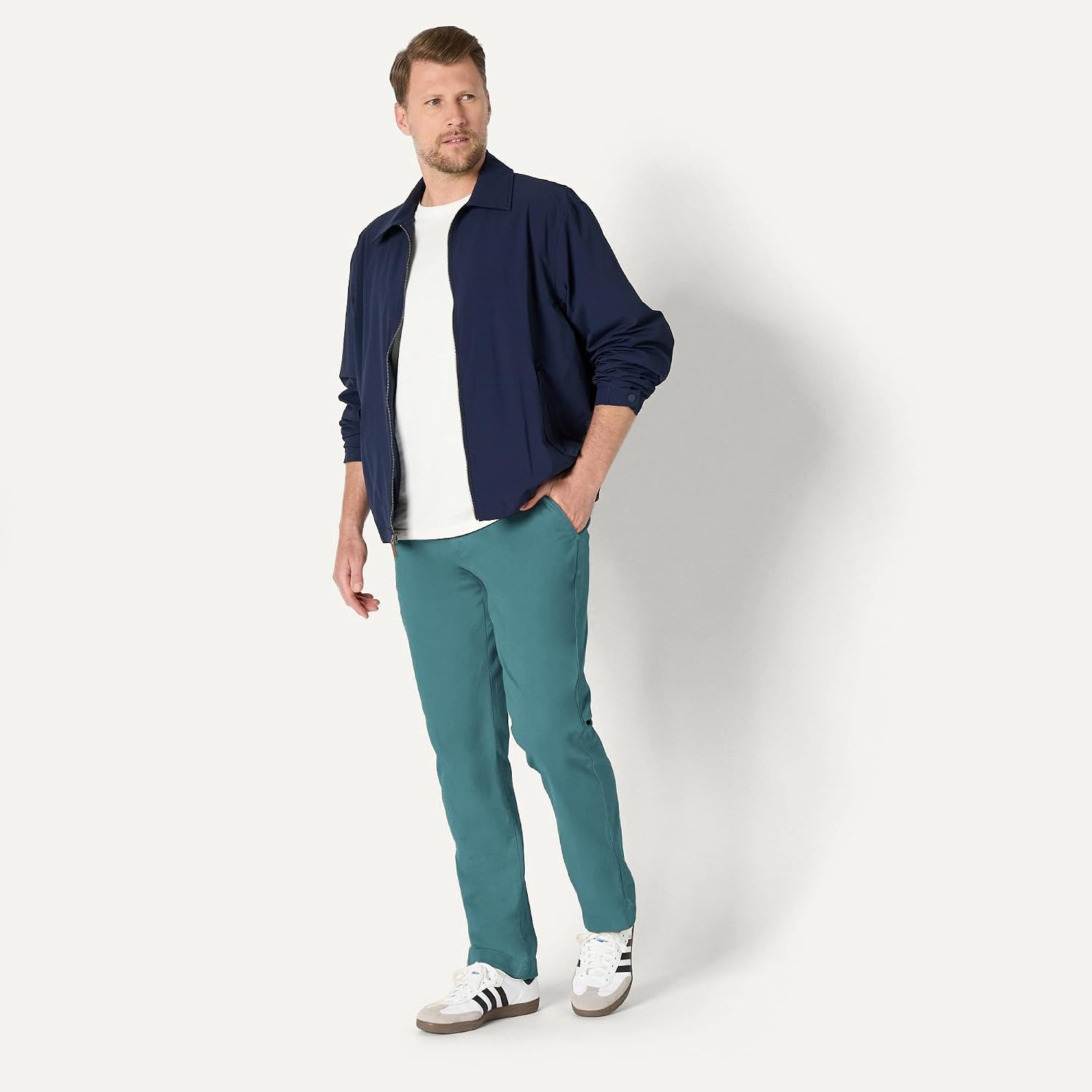 image:imageAmazon Essentials Mens AthleticFit Chino PantsSage Green