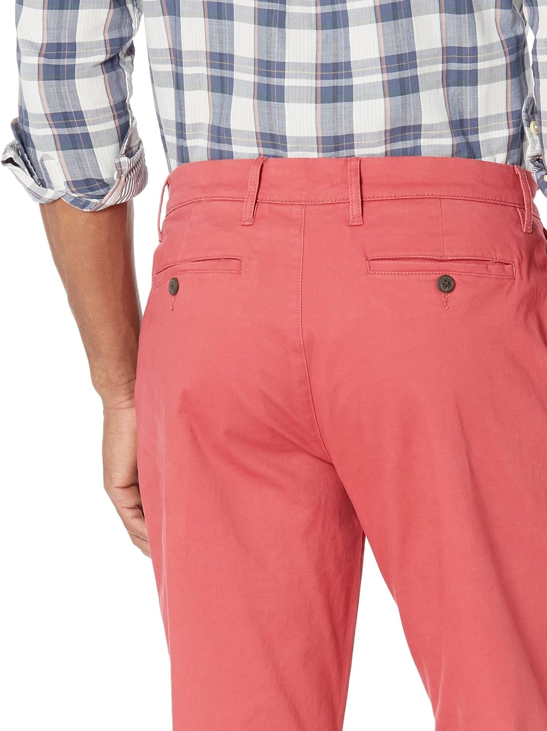 image:imageAmazon Essentials Mens AthleticFit Chino PantsWashed Red