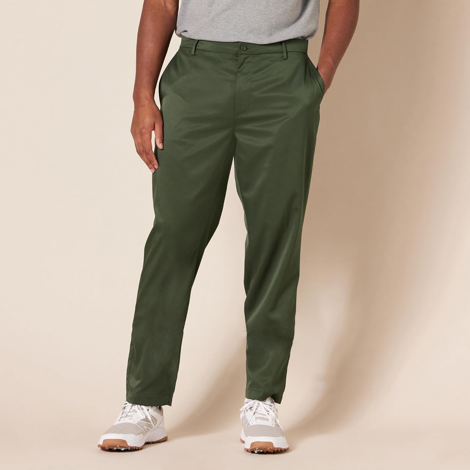 image:imageAmazon Essentials Mens AthleticFit MoistureWicking Stretch Golf Pants with Active Waistband Available in Big amp TallDark Olive
