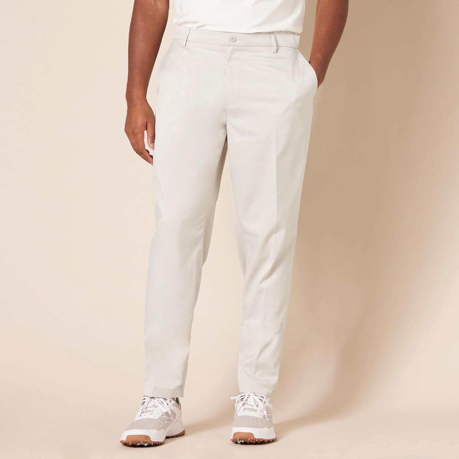 image:imageAmazon Essentials Mens AthleticFit MoistureWicking Stretch Golf Pants with Active Waistband Available in Big amp TallLight Grey