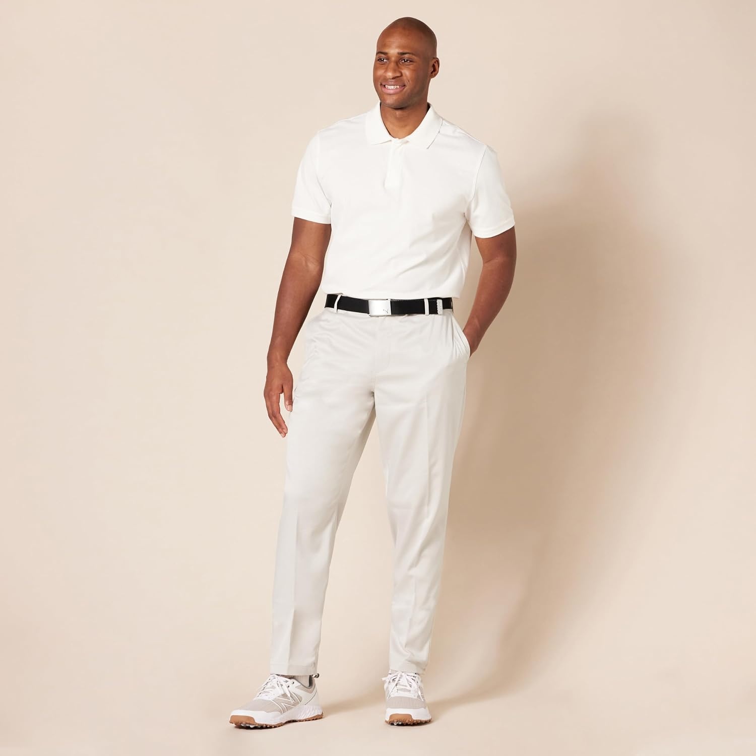 image:imageAmazon Essentials Mens AthleticFit MoistureWicking Stretch Golf Pants with Active Waistband Available in Big amp TallLight Grey