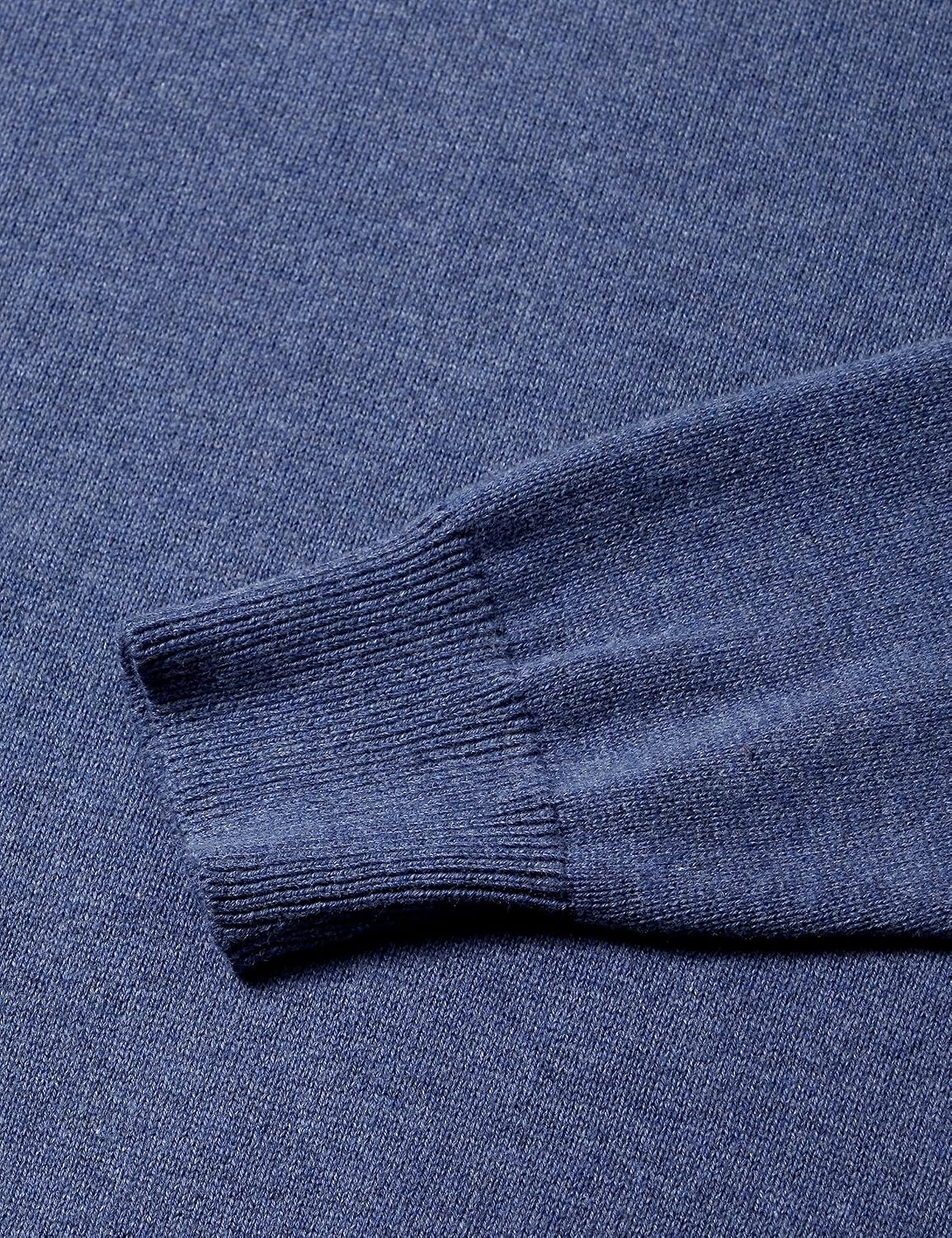 image:imageAmazon Essentials Mens Cable Knit LongSleeve Crewneck Sweater 100 Cotton Big amp Tall Options AvailableBlue Heather