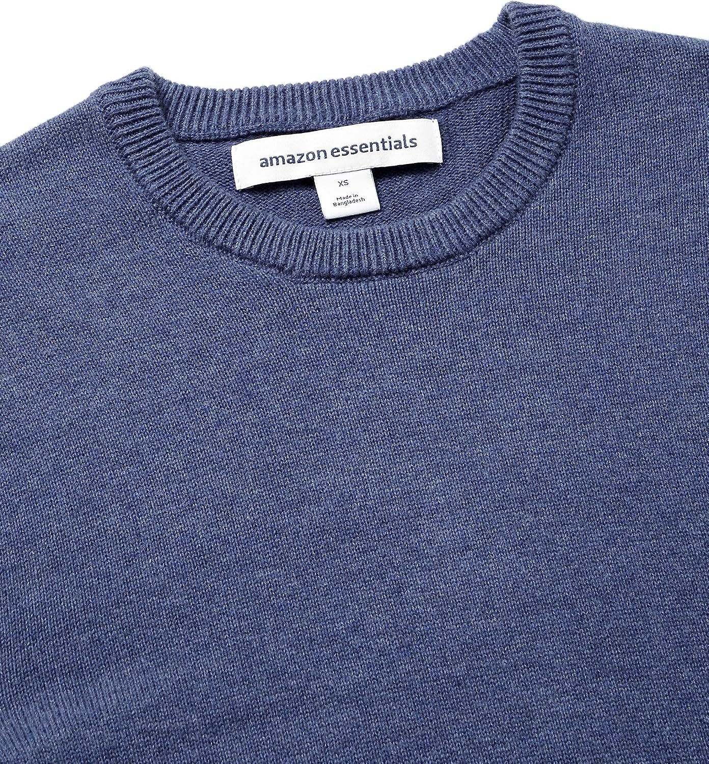 image:imageAmazon Essentials Mens Cable Knit LongSleeve Crewneck Sweater 100 Cotton Big amp Tall Options AvailableBlue Heather
