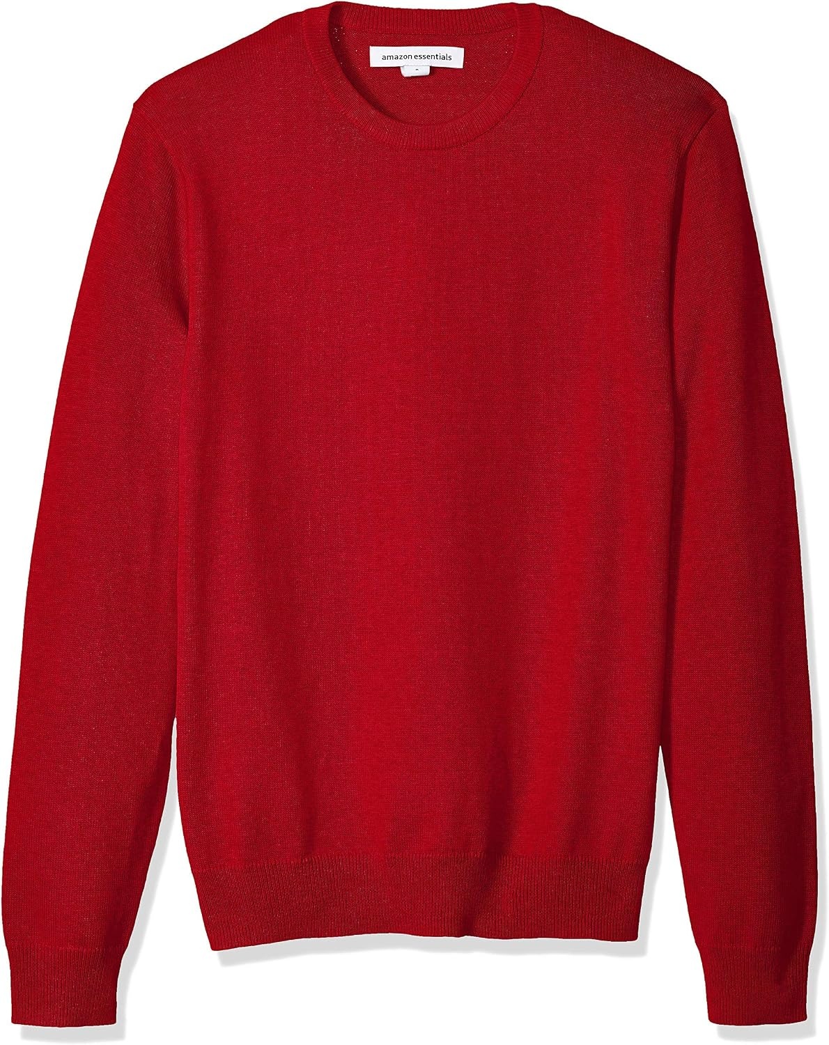 image:imageAmazon Essentials Mens Cable Knit LongSleeve Crewneck Sweater 100 Cotton Big amp Tall Options AvailableRed