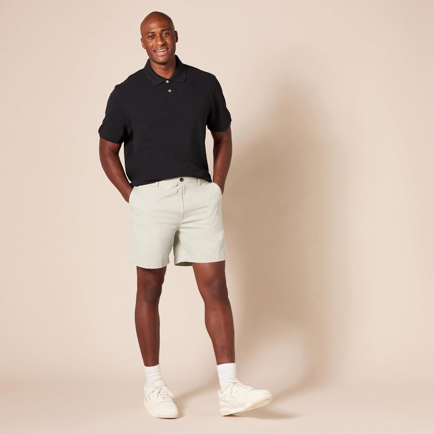 image:imageAmazon Essentials Mens ClassicFit 7 Short ShortsStone