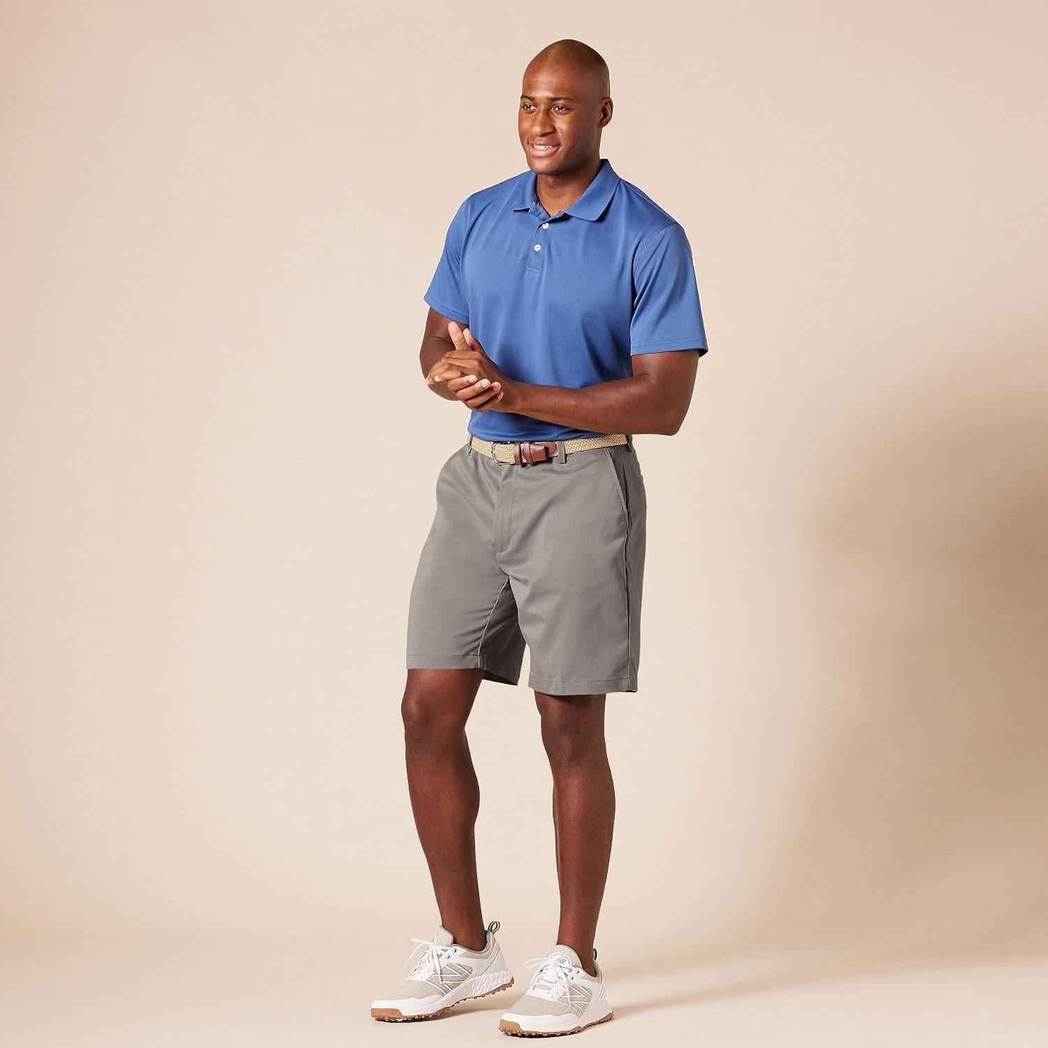 image:imageAmazon Essentials Mens ClassicFit 9 Inseam MoistureWicking Golf Shorts Functional Pockets Available in Big amp TallGrey