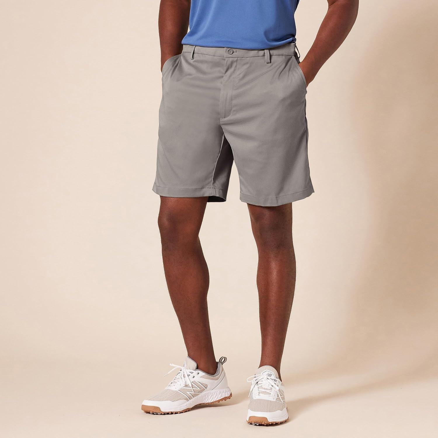 image:imageAmazon Essentials Mens ClassicFit 9 Inseam MoistureWicking Golf Shorts Functional Pockets Available in Big amp TallGrey