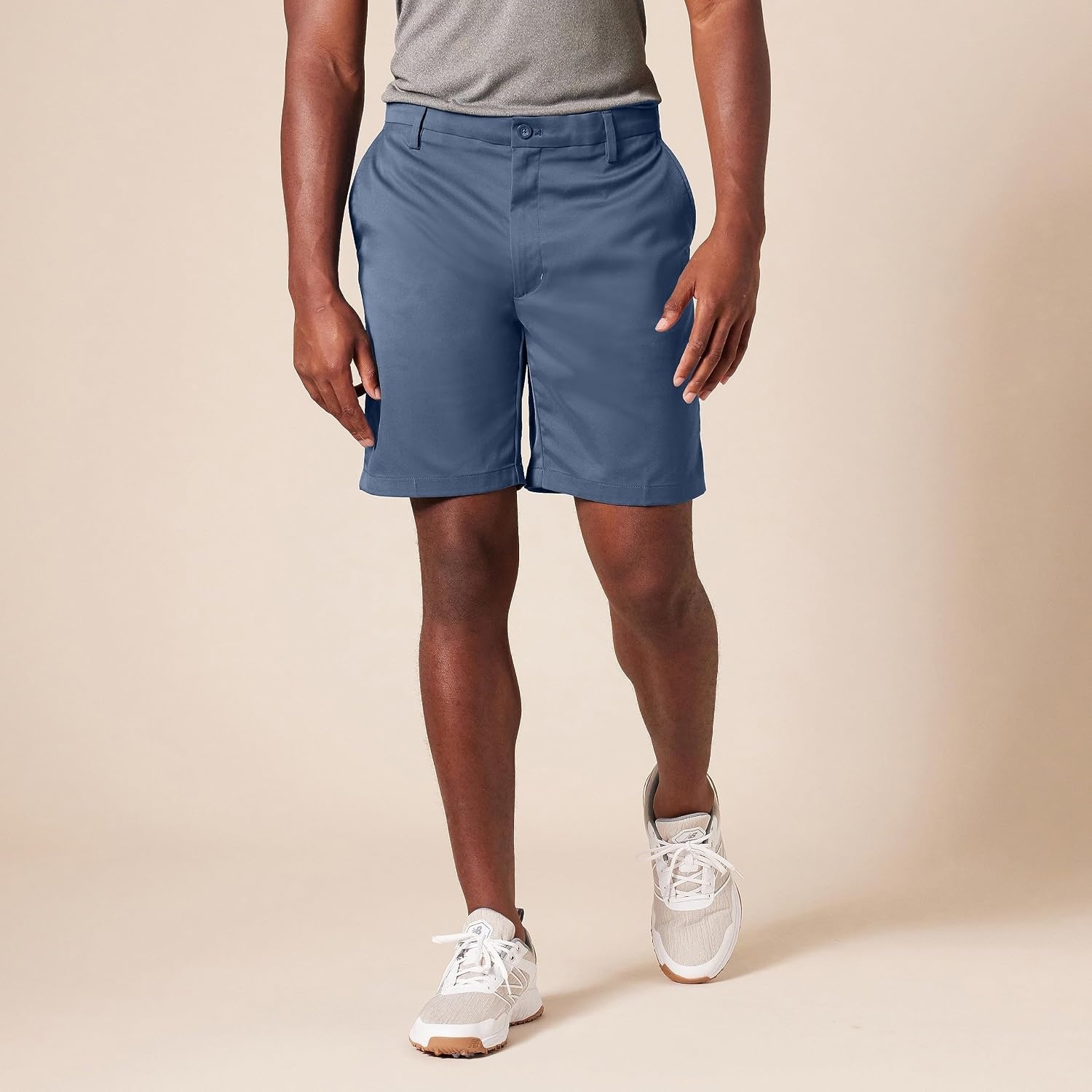 image:imageAmazon Essentials Mens ClassicFit 9 Inseam MoistureWicking Golf Shorts Functional Pockets Available in Big amp TallIndigo Blue