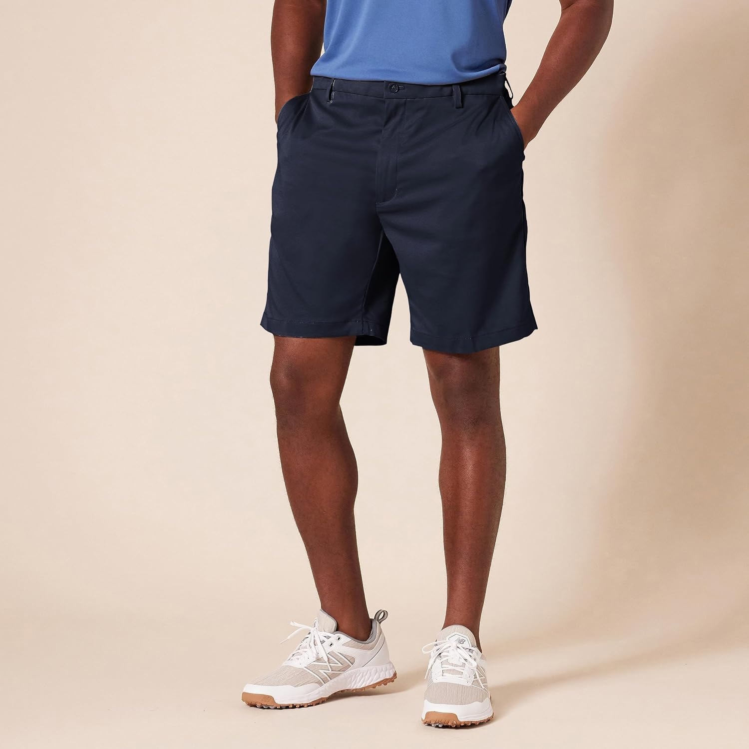 image:imageAmazon Essentials Mens ClassicFit 9 Inseam MoistureWicking Golf Shorts Functional Pockets Available in Big amp TallNavy