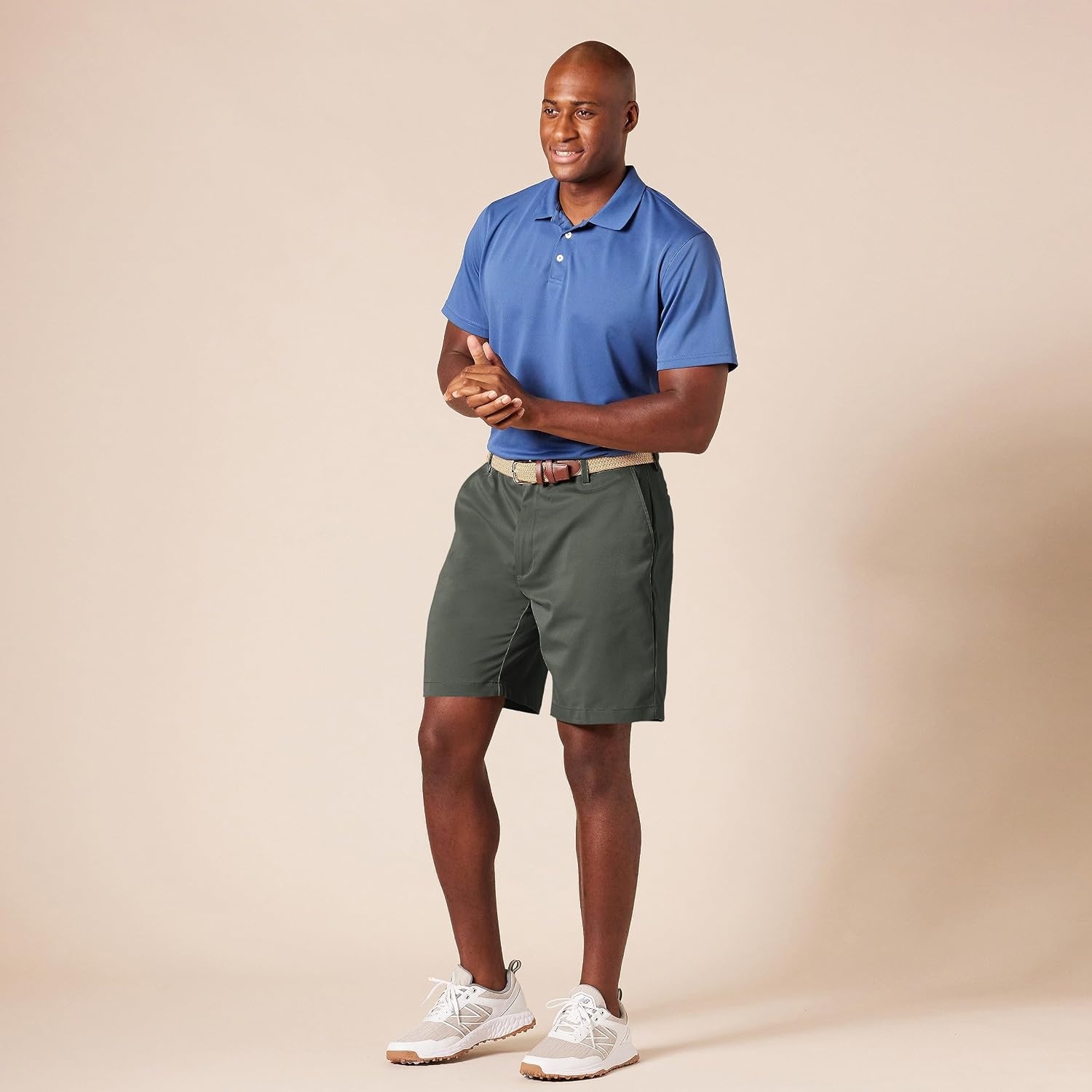 image:imageAmazon Essentials Mens ClassicFit 9 Inseam MoistureWicking Golf Shorts Functional Pockets Available in Big amp TallOlive