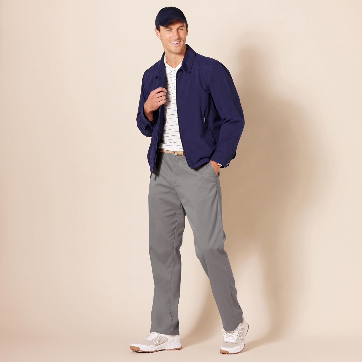 image:imageAmazon Essentials Mens ClassicFit MoistureWicking Stretch Golf Pants with Active Waistband Available in Big amp TallGray
