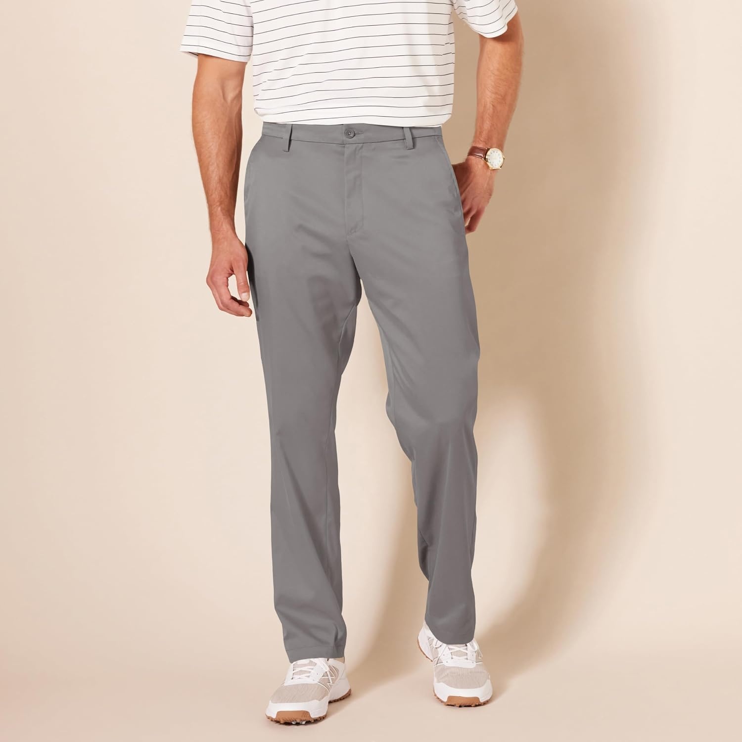 image:imageAmazon Essentials Mens ClassicFit MoistureWicking Stretch Golf Pants with Active Waistband Available in Big amp TallGray