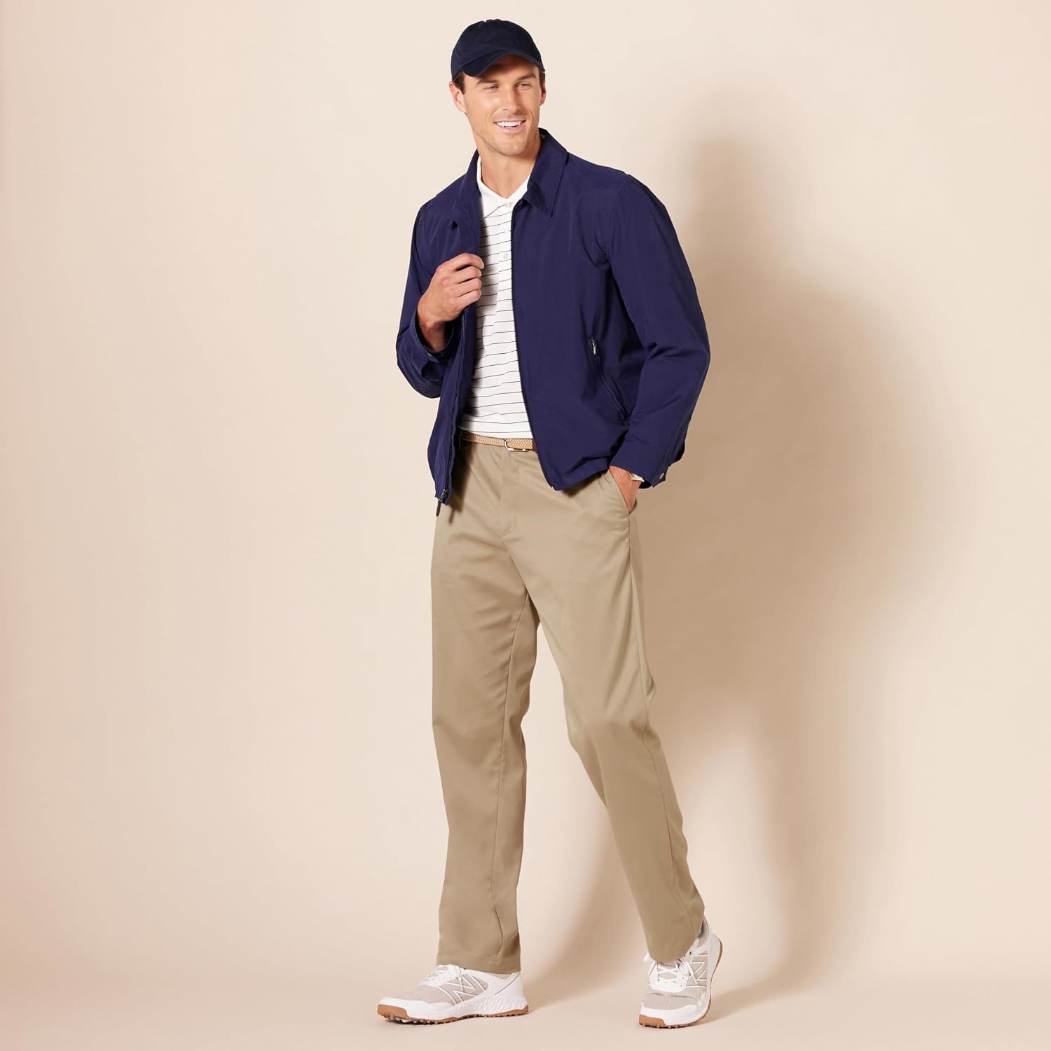 image:imageAmazon Essentials Mens ClassicFit MoistureWicking Stretch Golf Pants with Active Waistband Available in Big amp TallKhaki