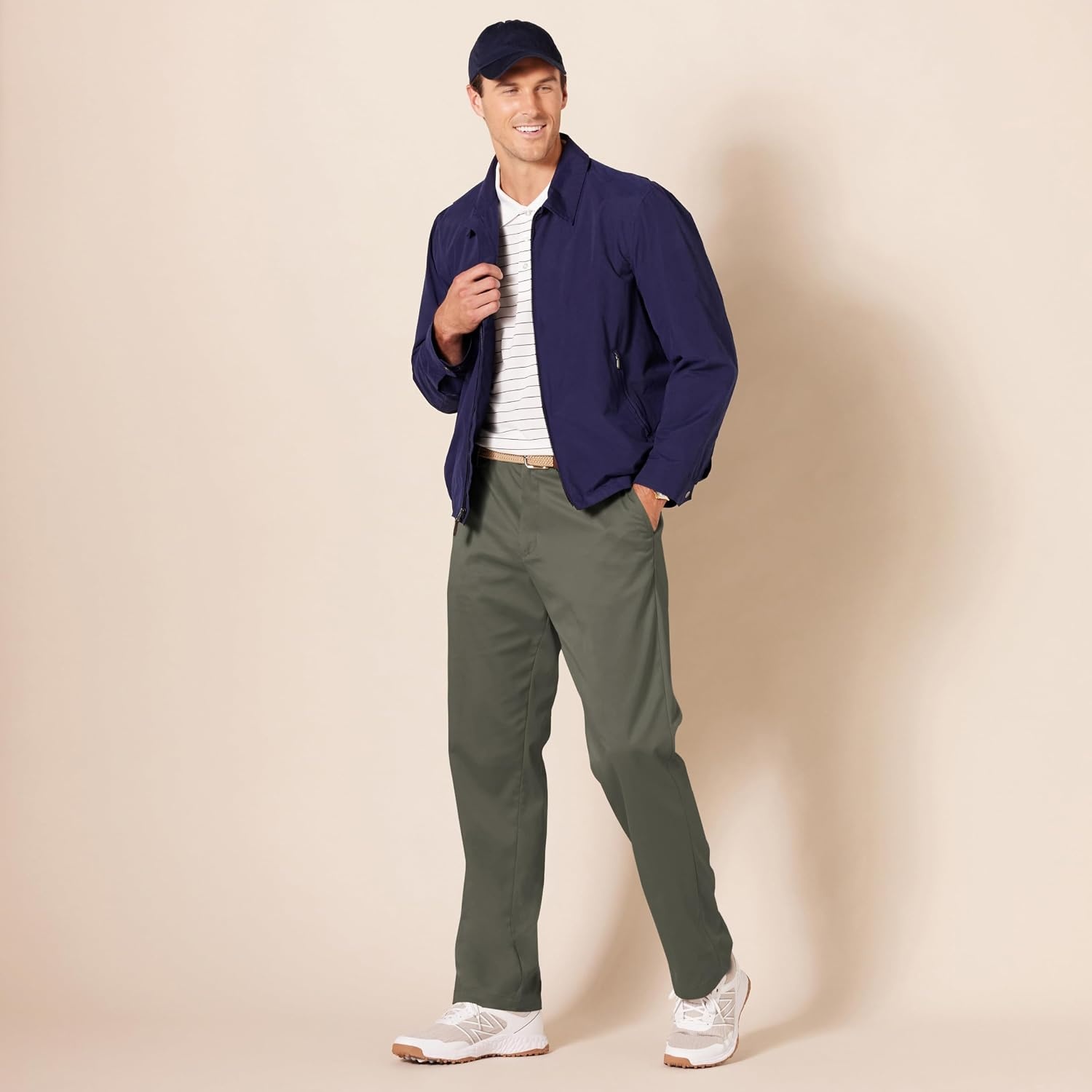 image:imageAmazon Essentials Mens ClassicFit MoistureWicking Stretch Golf Pants with Active Waistband Available in Big amp TallOlive