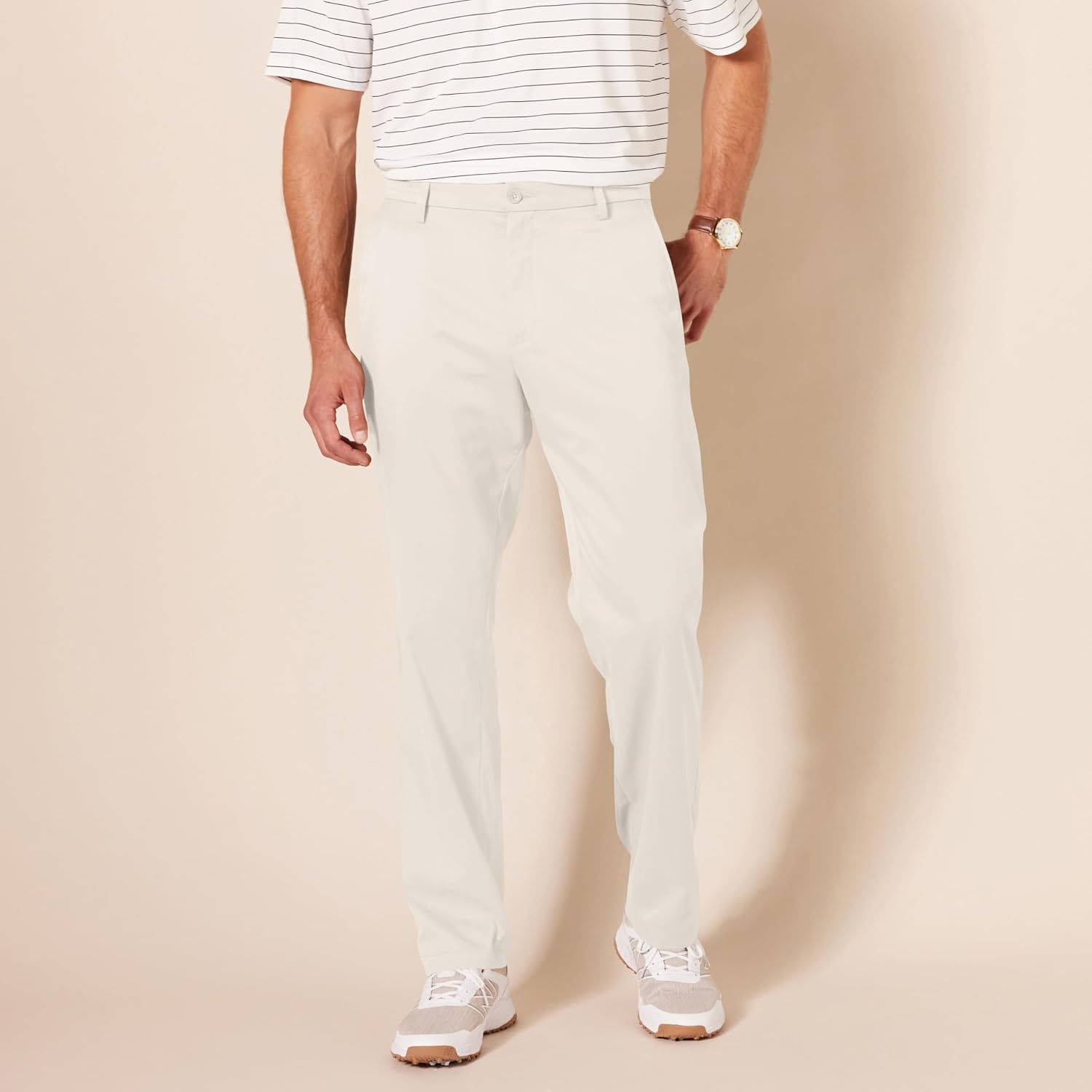 image:imageAmazon Essentials Mens ClassicFit MoistureWicking Stretch Golf Pants with Active Waistband Available in Big amp TallStone