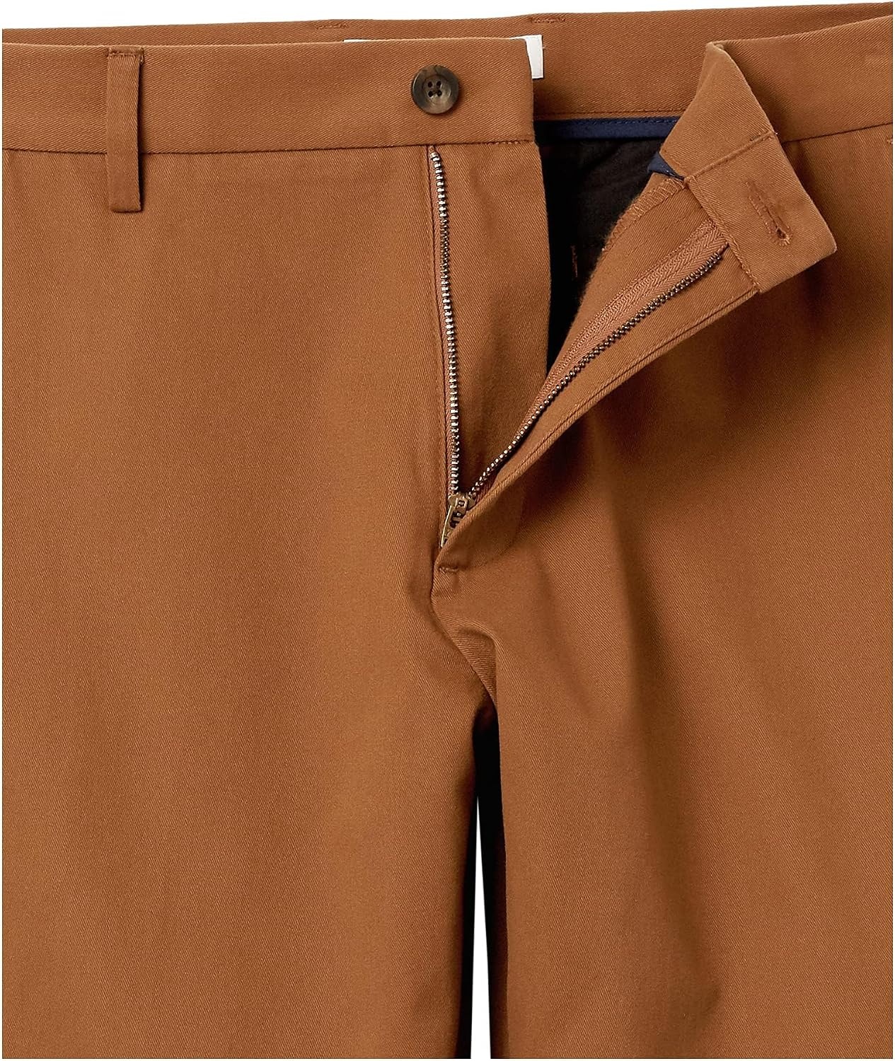 image:imageAmazon Essentials Mens ClassicFit WrinkleResistant FlatFront Stretch Chino PantDark Khaki Brown