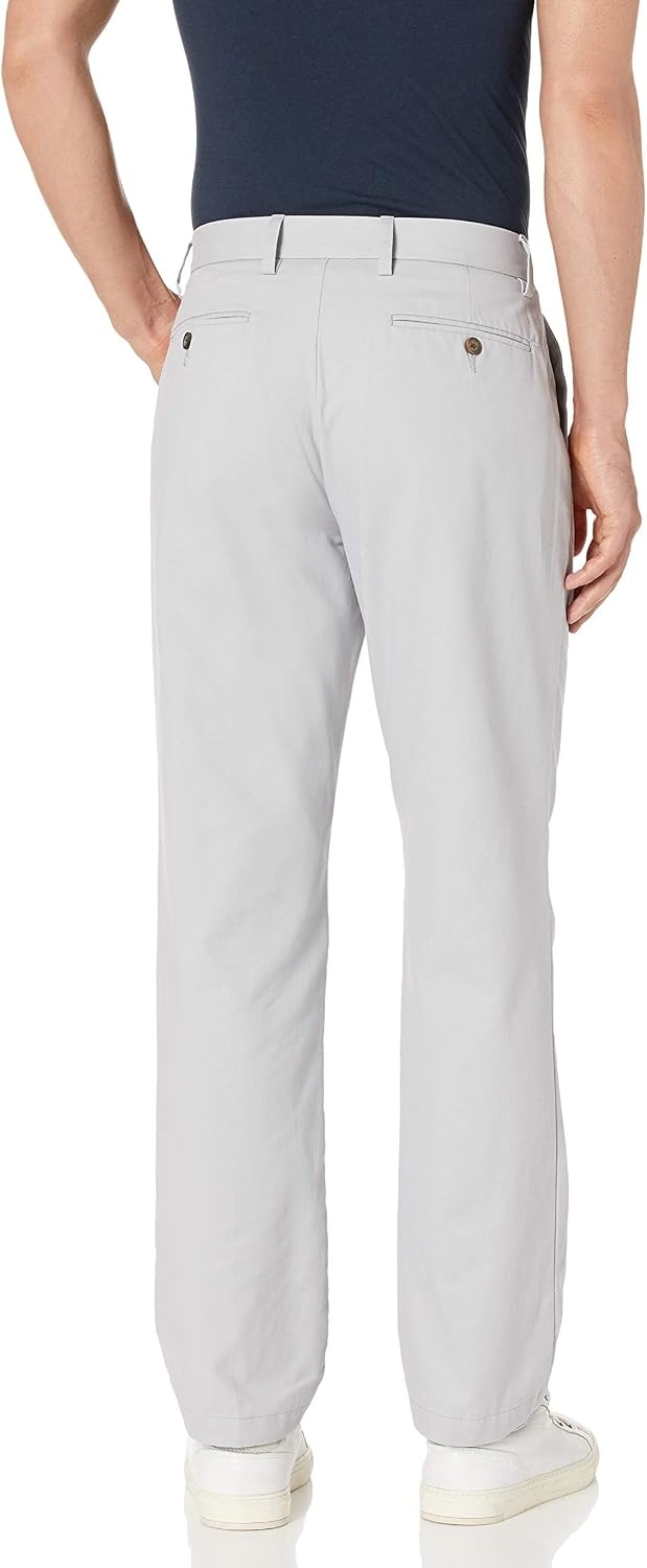image:imageAmazon Essentials Mens ClassicFit WrinkleResistant FlatFront Stretch Chino PantGrey