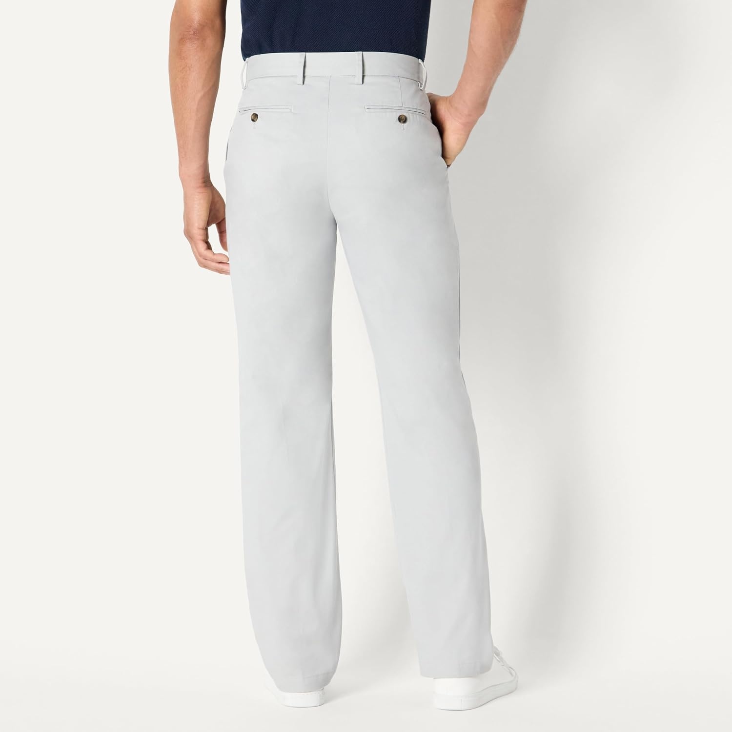 image:imageAmazon Essentials Mens ClassicFit WrinkleResistant FlatFront Stretch Chino PantGrey
