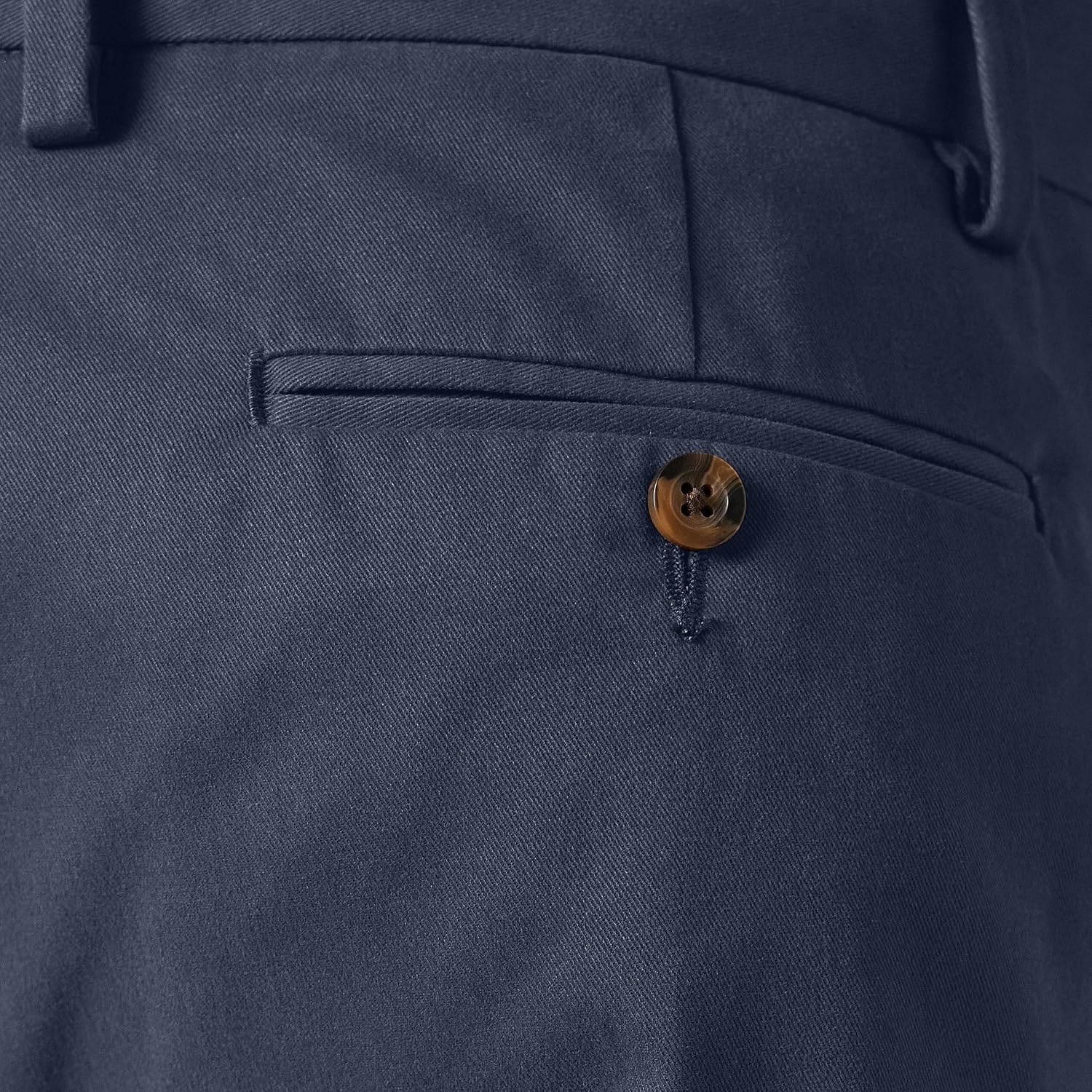 image:imageAmazon Essentials Mens ClassicFit WrinkleResistant FlatFront Stretch Chino PantNavy