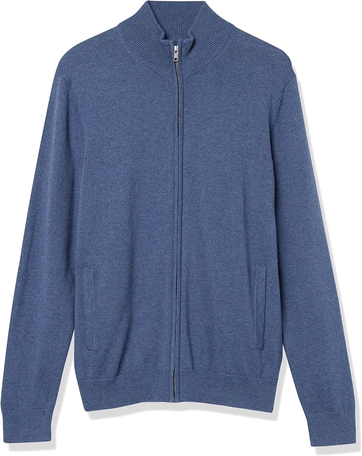 image:imageAmazon Essentials Mens FullZip Cotton SweaterBlue Heather