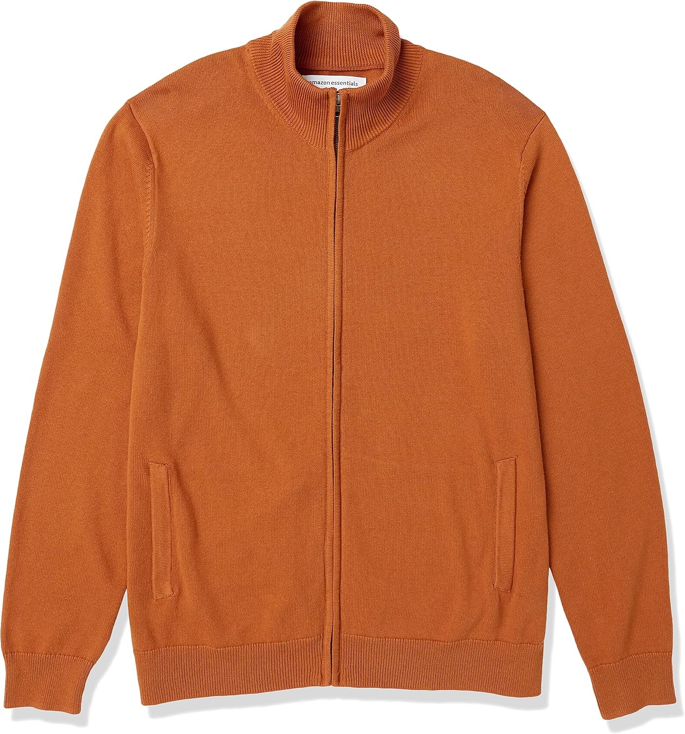 image:imageAmazon Essentials Mens FullZip Cotton SweaterRust