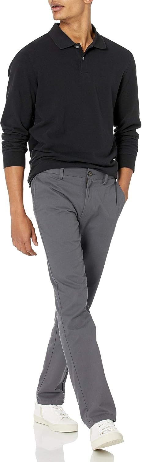 image:imageAmazon Essentials Mens LongSleeve Pique Polo ShirtBlack