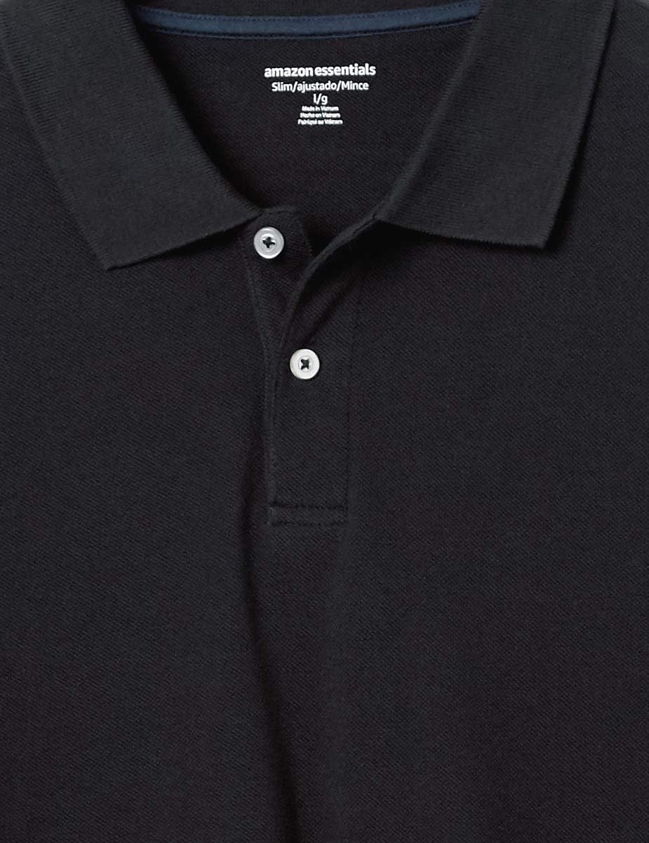 image:imageAmazon Essentials Mens LongSleeve Pique Polo ShirtBlack