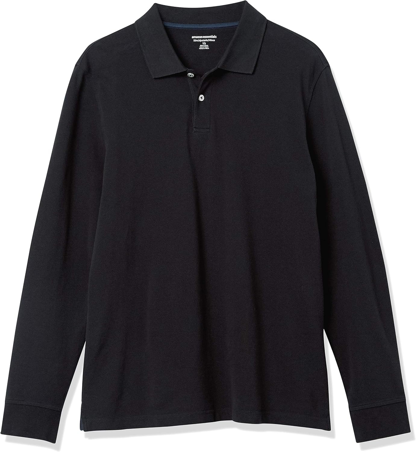 image:imageAmazon Essentials Mens LongSleeve Pique Polo ShirtBlack