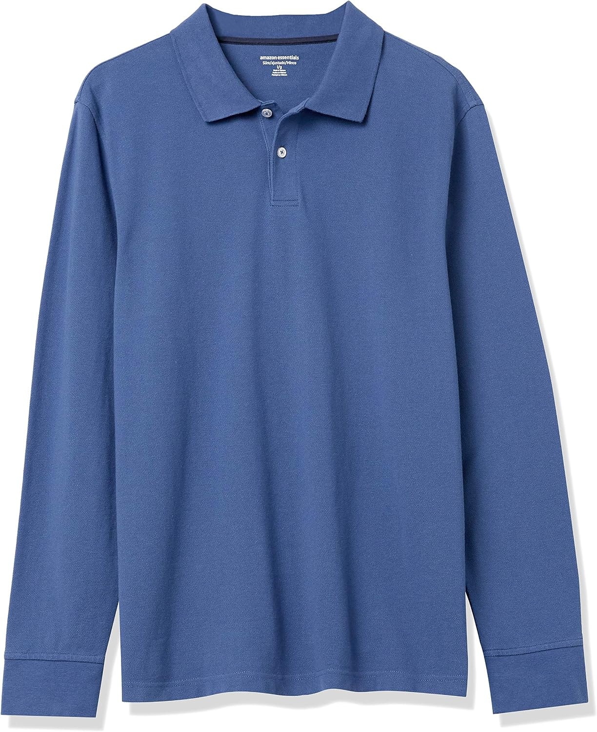 image:imageAmazon Essentials Mens LongSleeve Pique Polo ShirtBlue