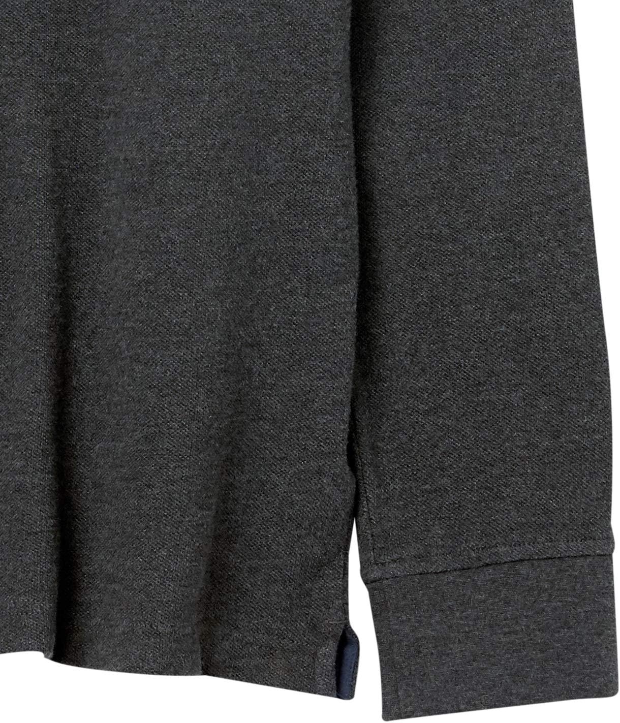 image:imageAmazon Essentials Mens LongSleeve Pique Polo ShirtCharcoal Heather